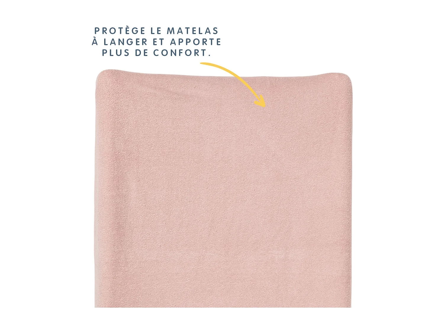 Housse matelas à langer 50 x 70 en coton/polyester - Rose