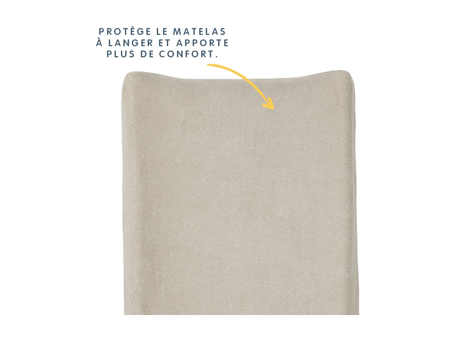 Housse matelas à langer 50 x 70 en coton/polyester - Taupe