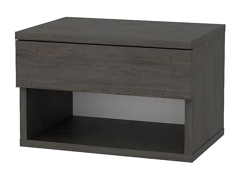 Table de chevet flottante Jamot avec tiroir et étagère ouverte (Wenge)