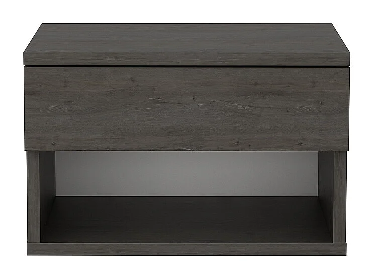 Table de chevet flottante Jamot avec tiroir et étagère ouverte (Wenge)