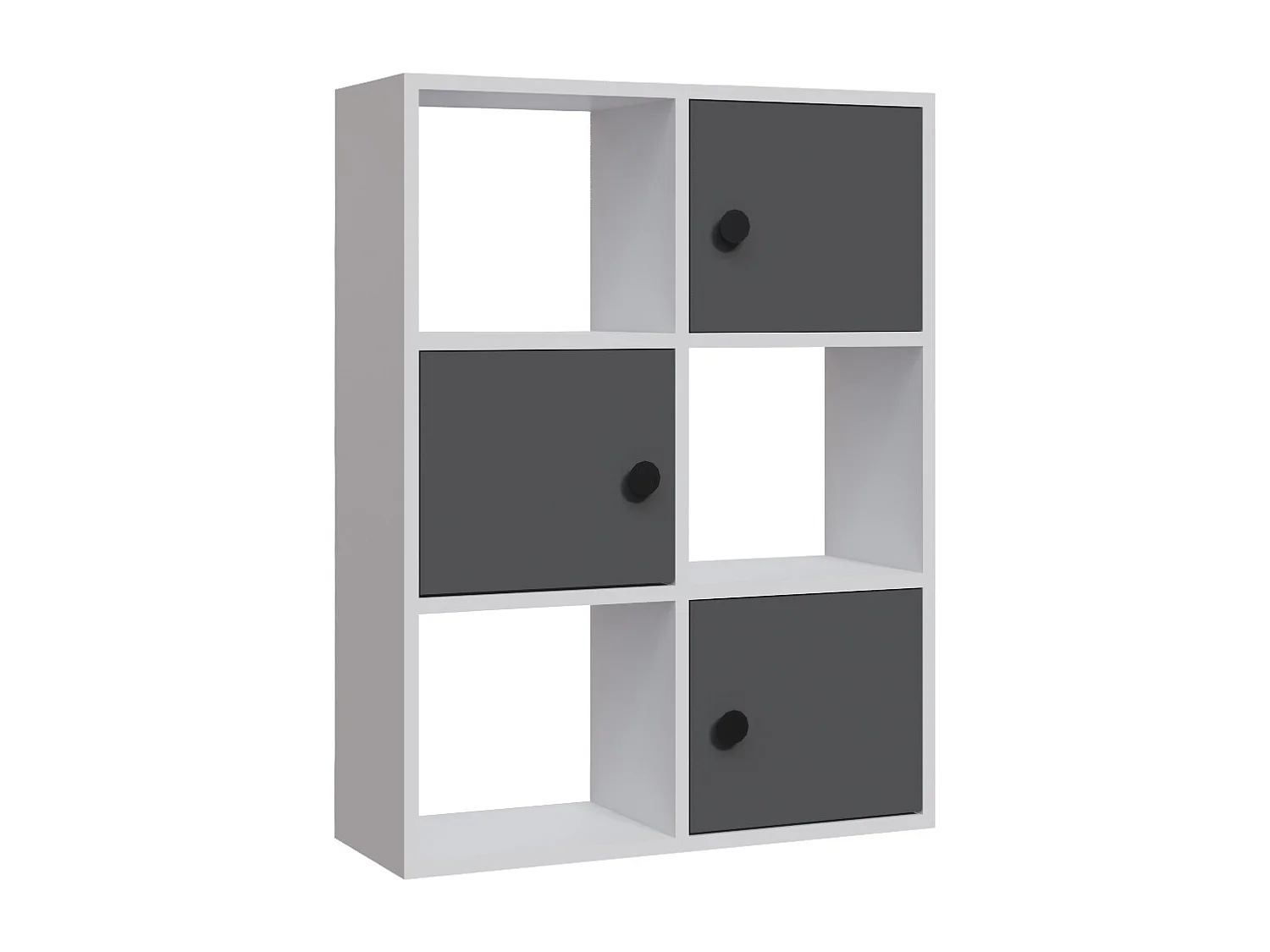 Bibliothèque Tilton 94 cm Armoires et Etagères ouvertes (Blanc et Anthracite )