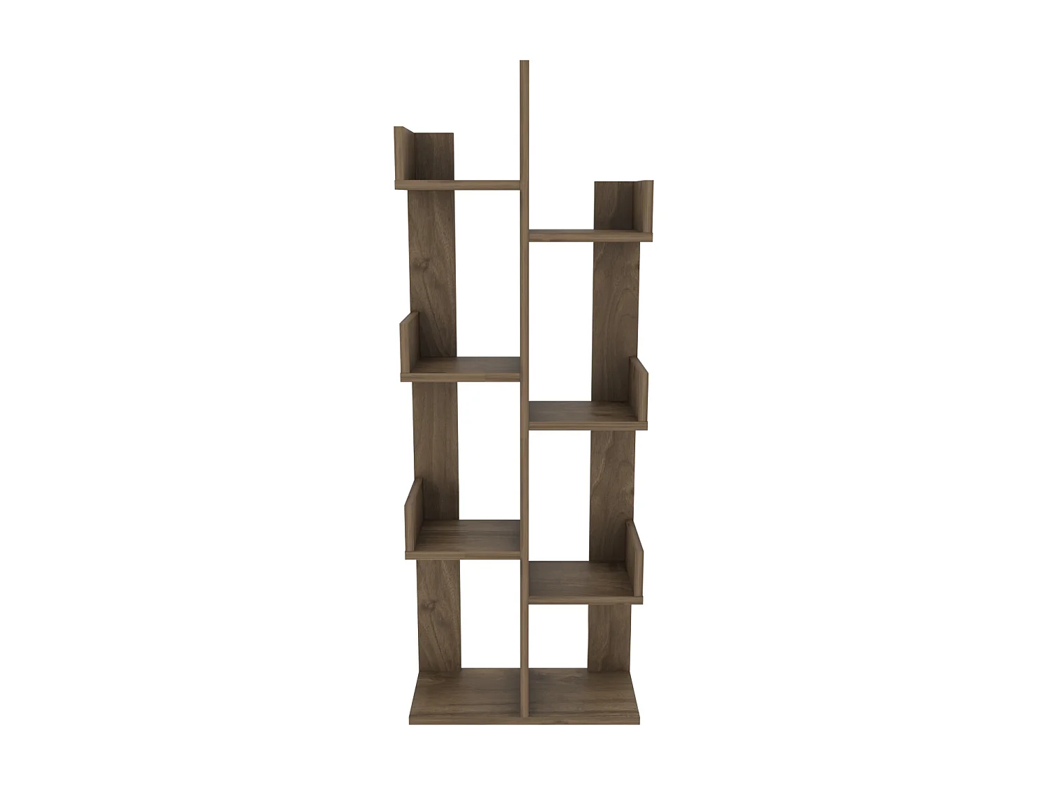 Biblothèque de 137 cm en forme d'arbre, Luisa, 6 étagères (Noyer)