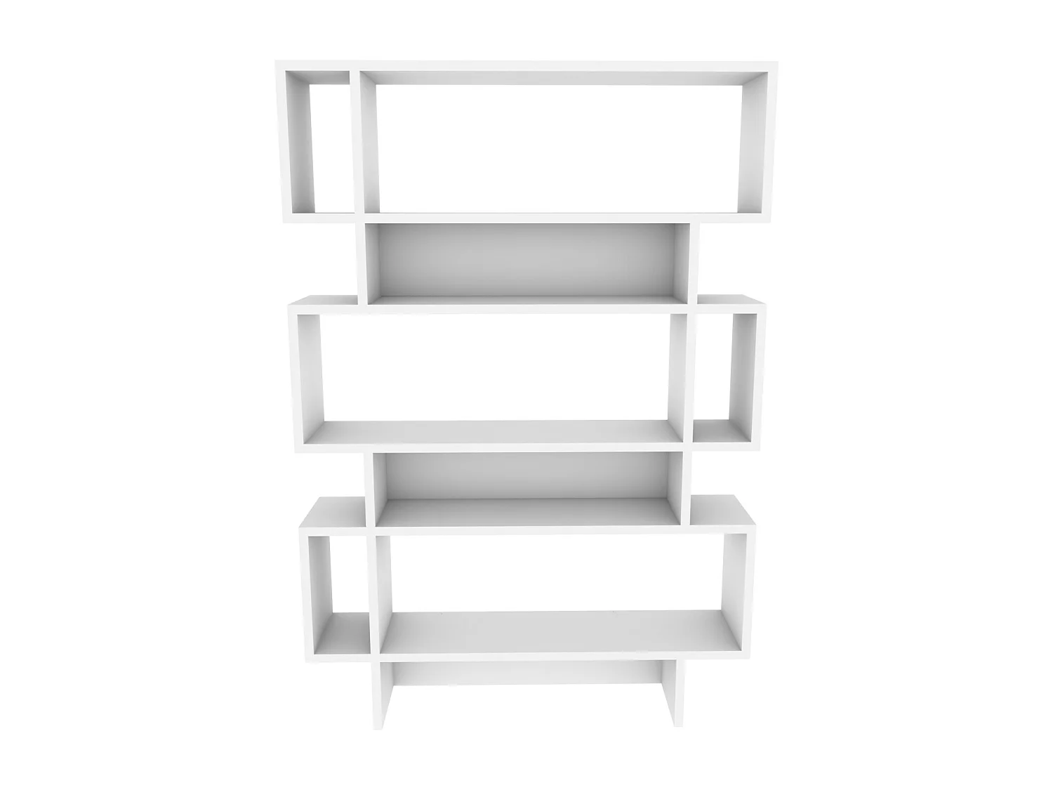 Bibliothèque Elze 130 cm Hauteur 5 étagères, panneau d'arrière partiel, rangement