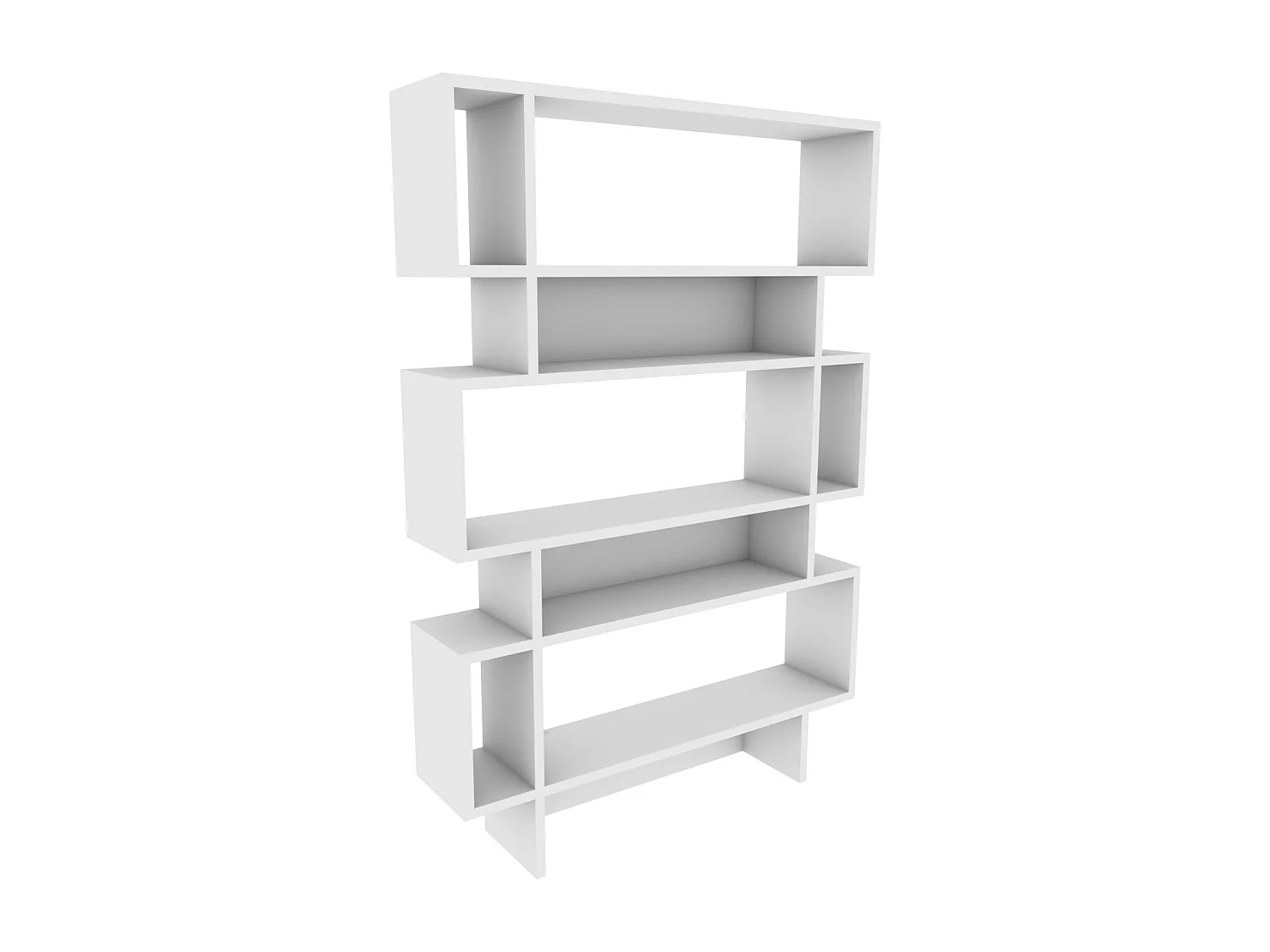 Bibliothèque Elze 130 cm Hauteur 5 étagères, panneau d'arrière partiel, rangement