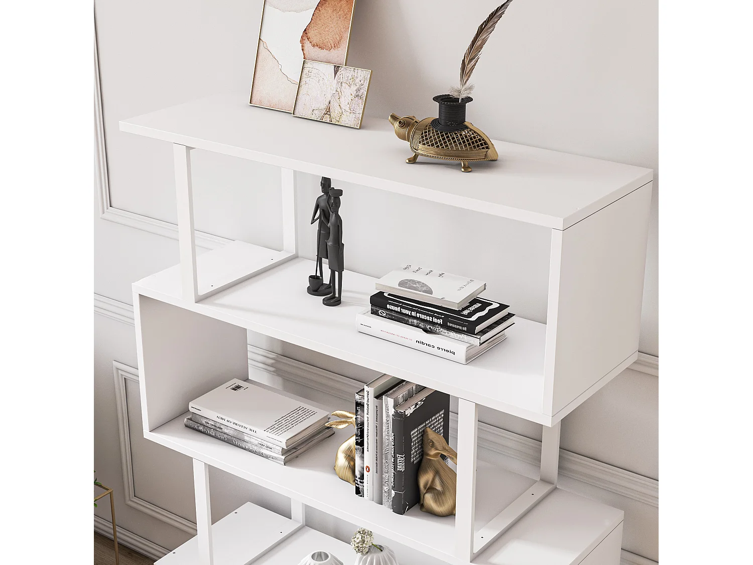 Decorotika Adriana Bookcase with Metal Frame - 90 cm W x 120 cm H x 30 cm D