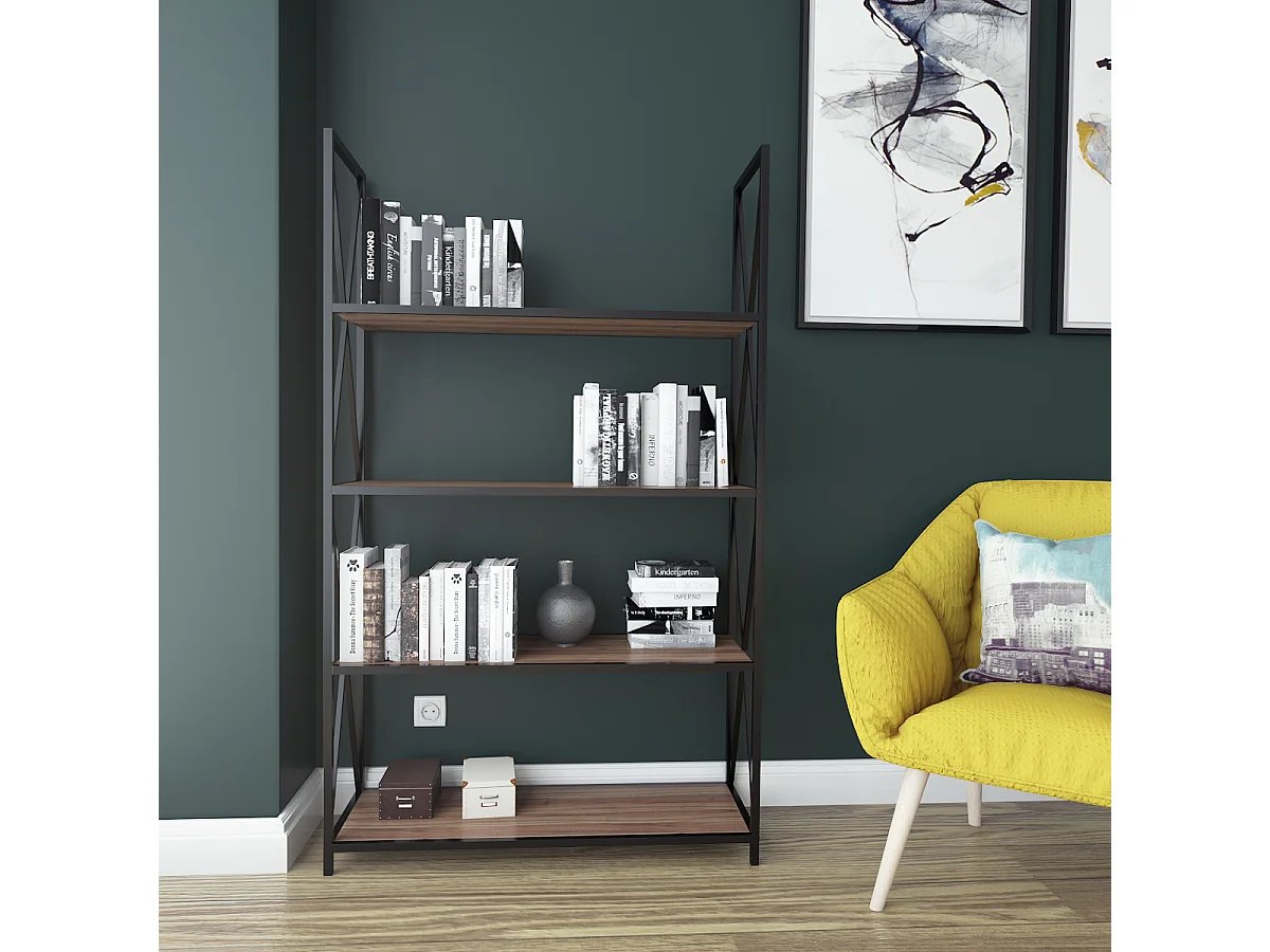 Decorotika Xena Metal 4-tier Bookcase Bookshelf Shelving and Display Unit
