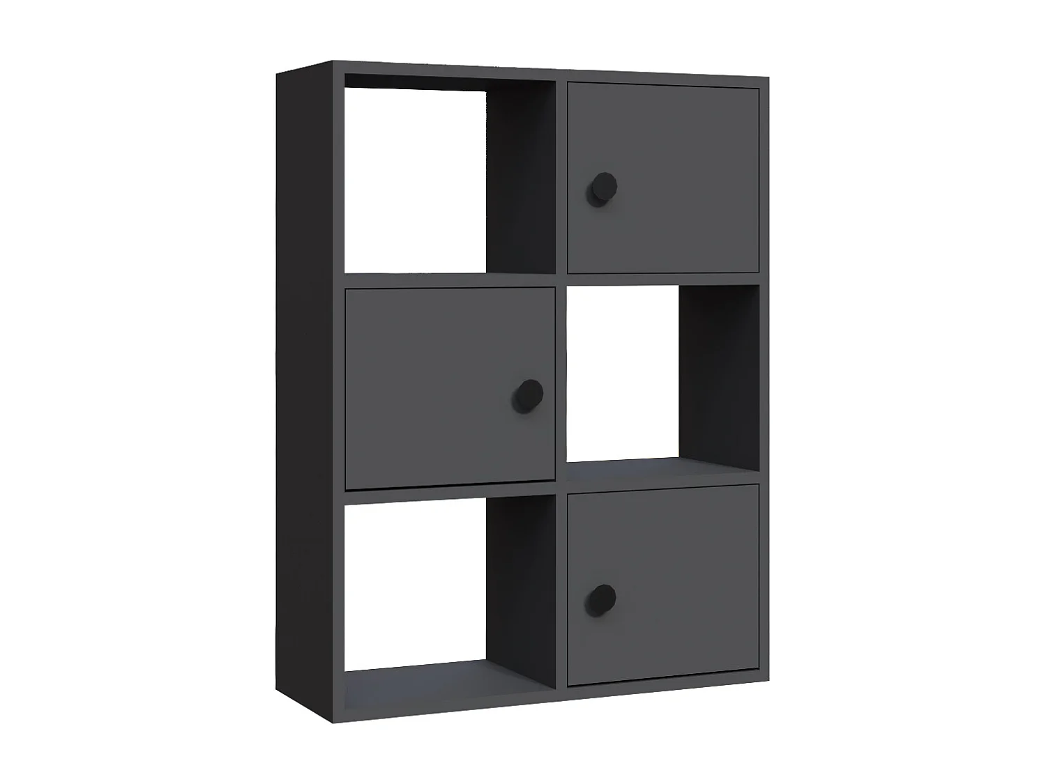 Bibliothèque Tilton 94 cm Armoires et Etagères ouvertes (Anthracite)