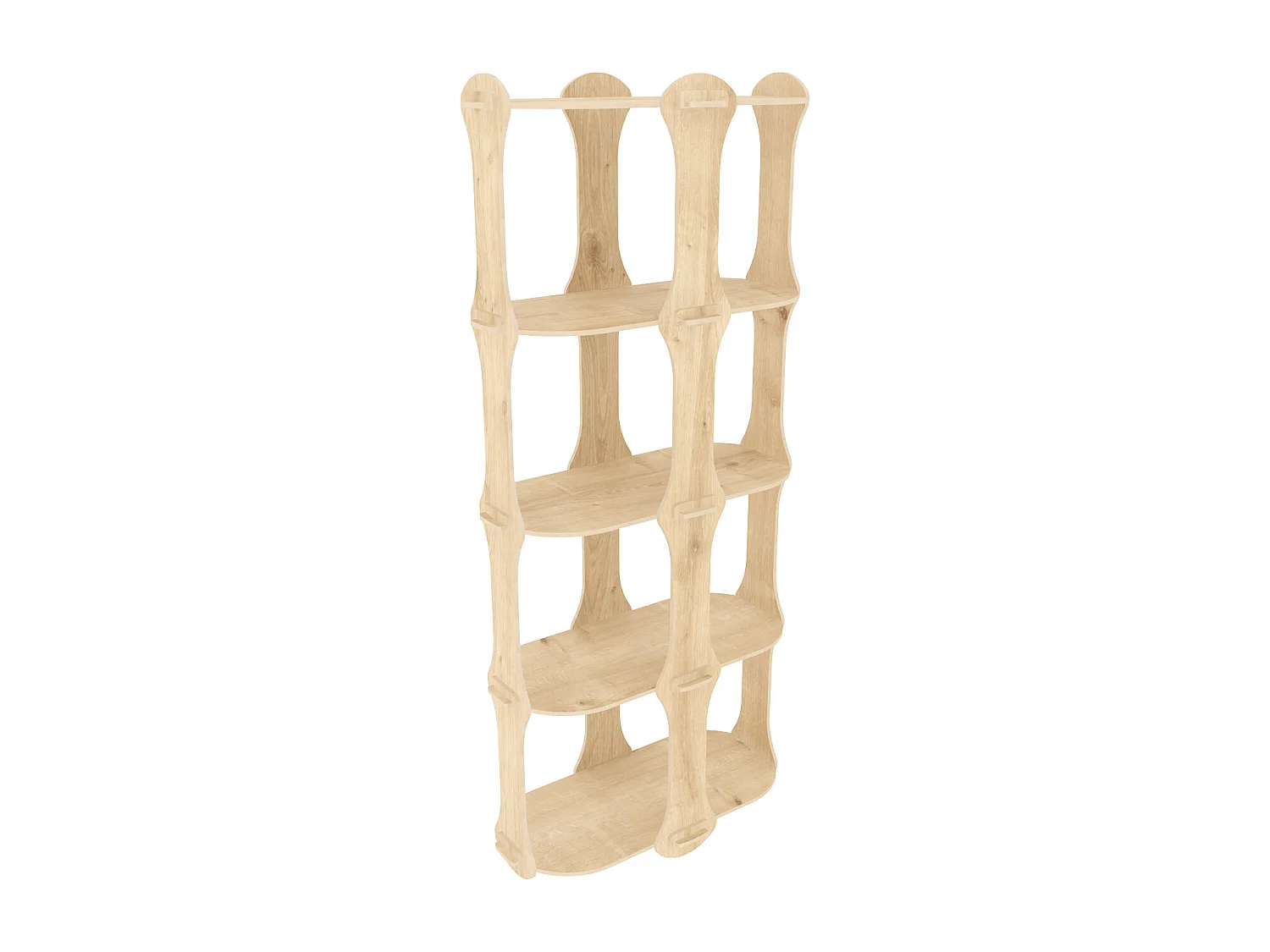 Decorotika Ayzi Bookcase MDF 4-tier Handmade - 62 cm W x 138 cm H x 33 cm D