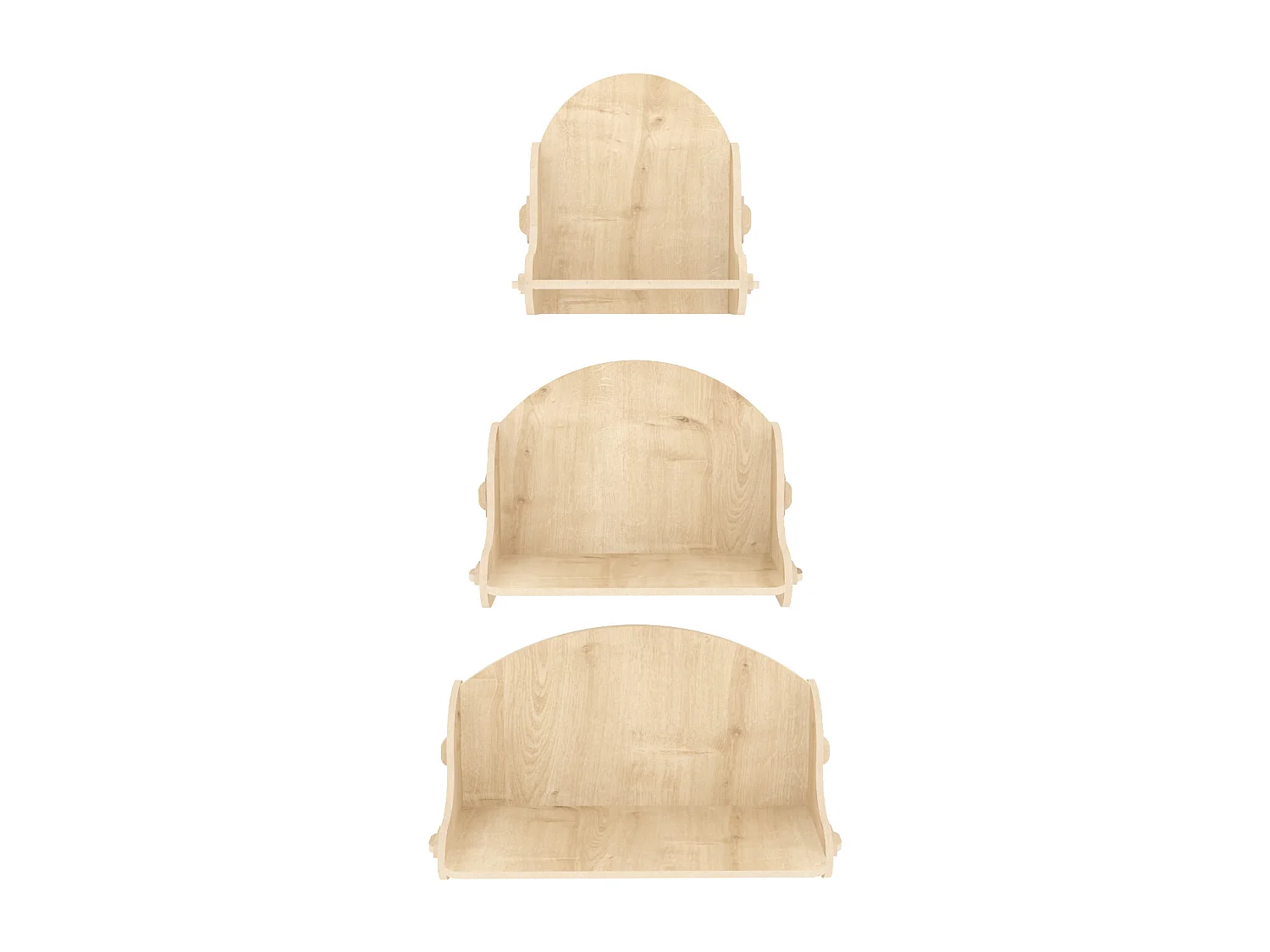 Set des étagères murales 3 pièces Silya MDF, fait à main, sans vis