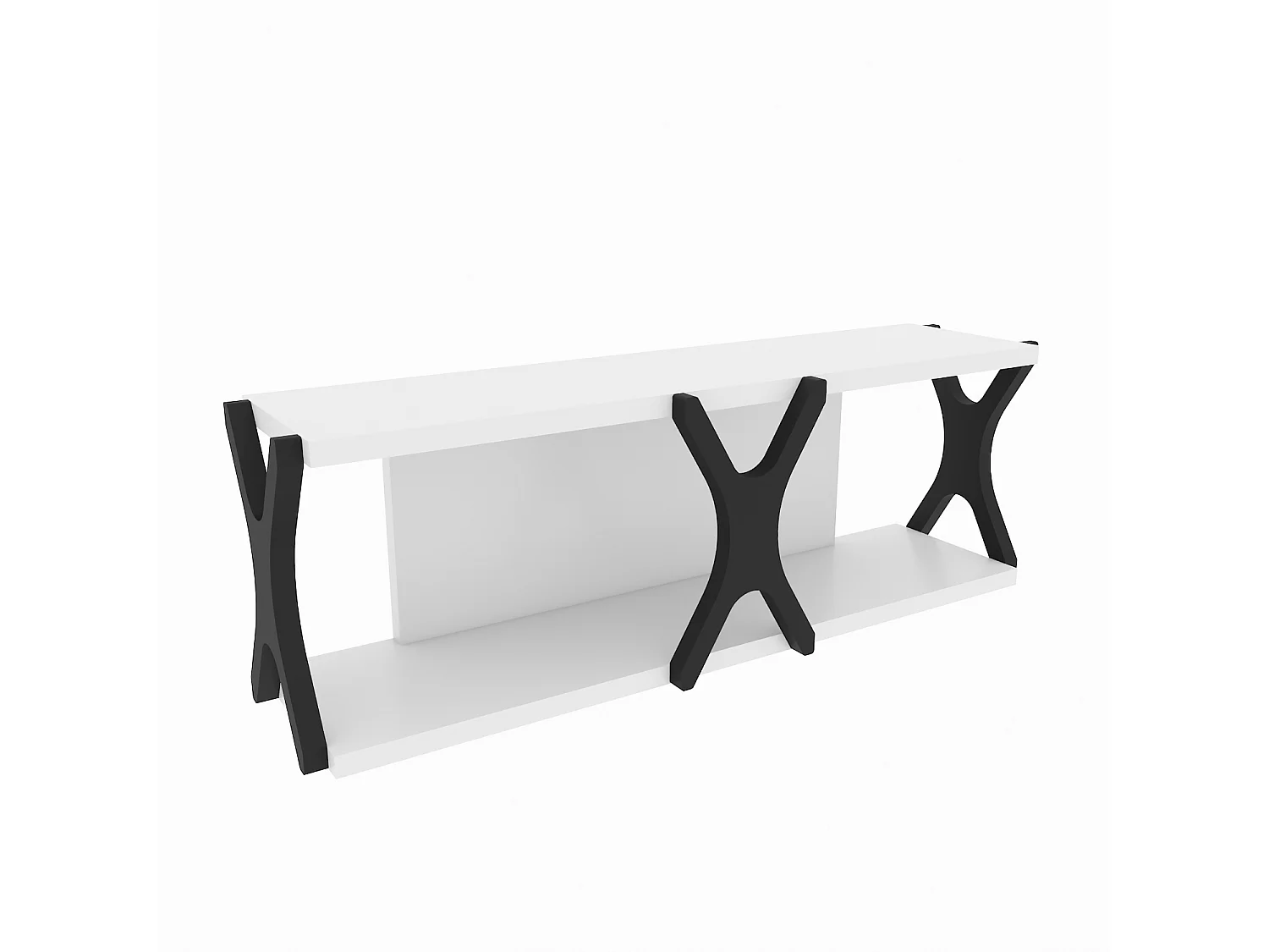 Étagère murale flottante Seza, 72 cm (Noir et blanc)