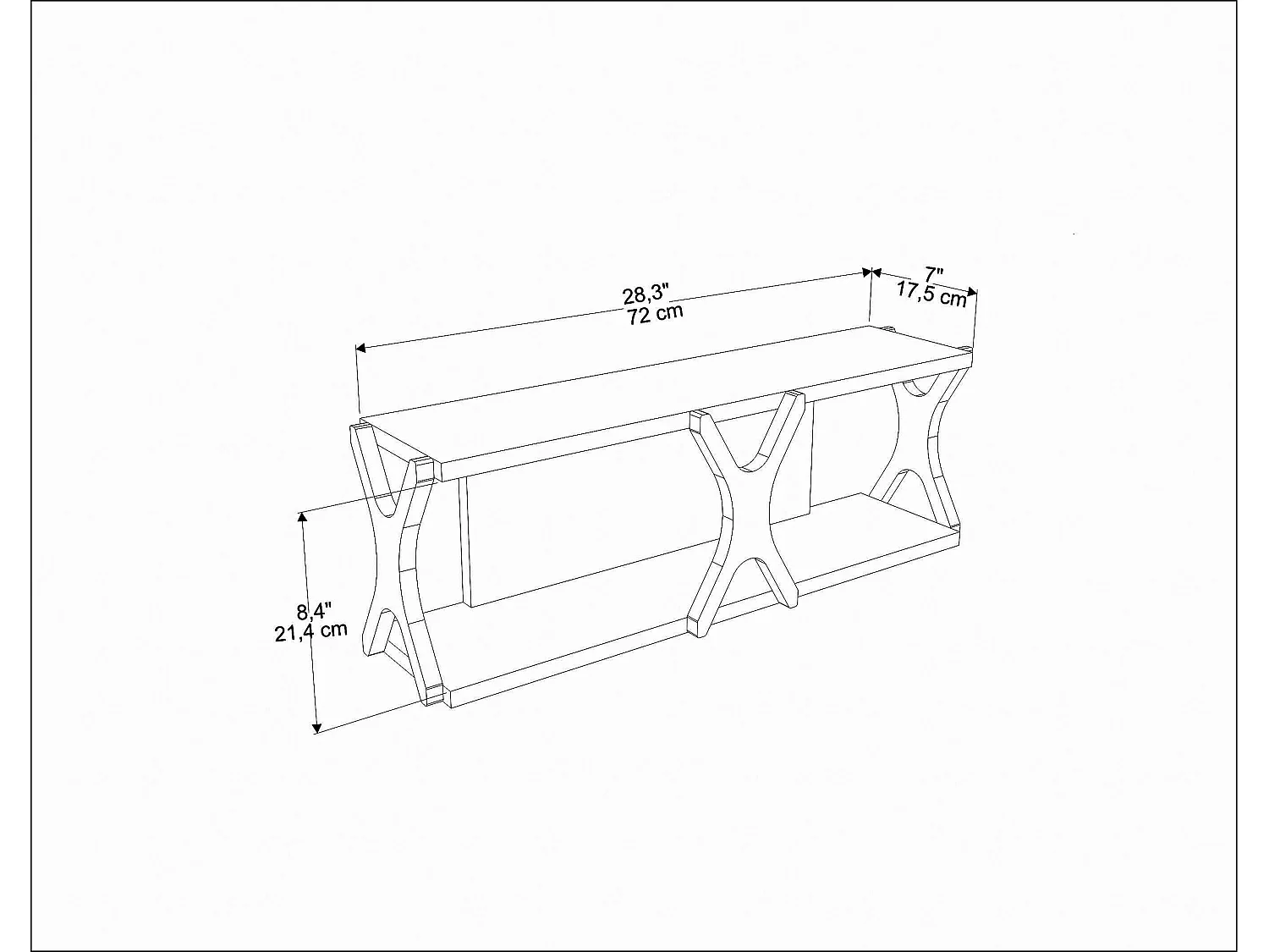 Étagère murale flottante Seza, 72 cm (Noir et blanc)