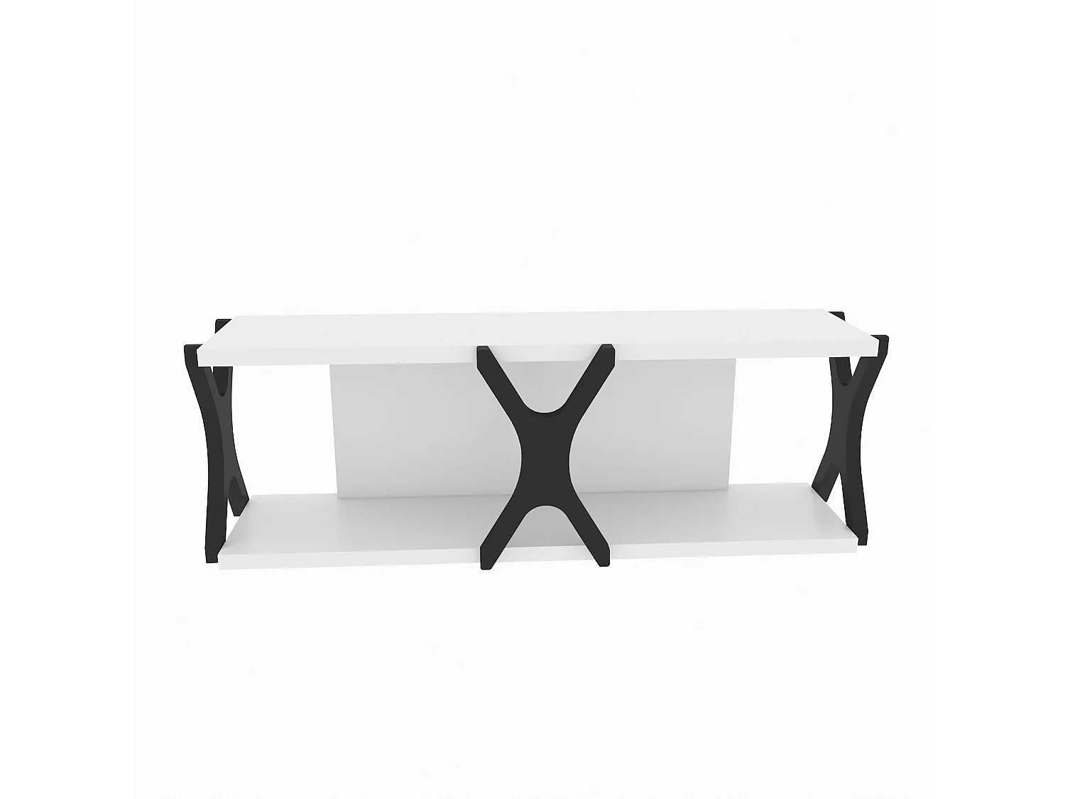 Étagère murale flottante Seza, 72 cm (Noir et blanc)