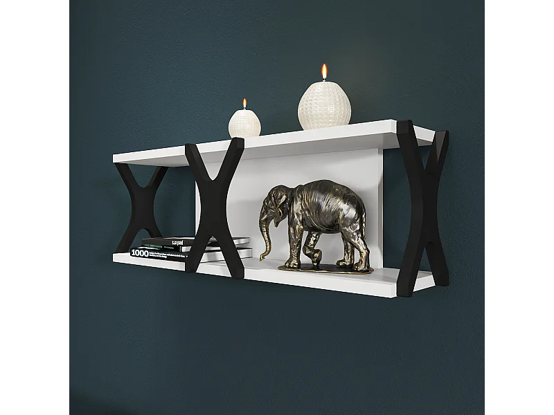 Étagère murale flottante Seza, 72 cm (Noir et blanc)