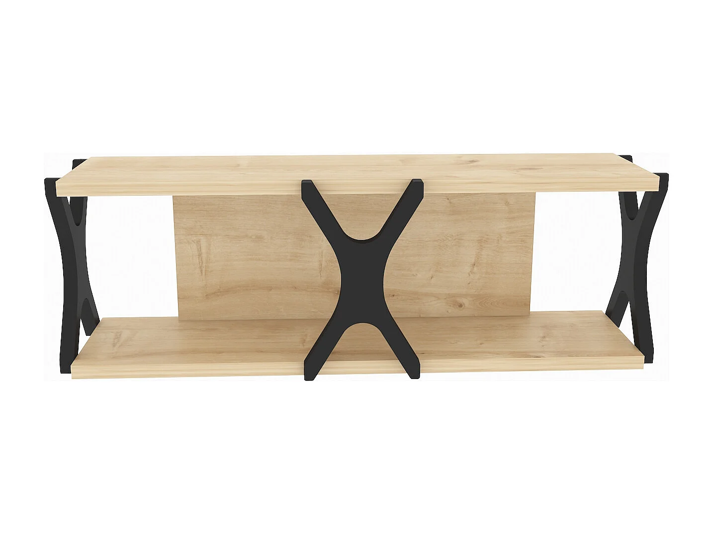 Étagère murale flottante Seza, 72 cm (Chêne et noir)