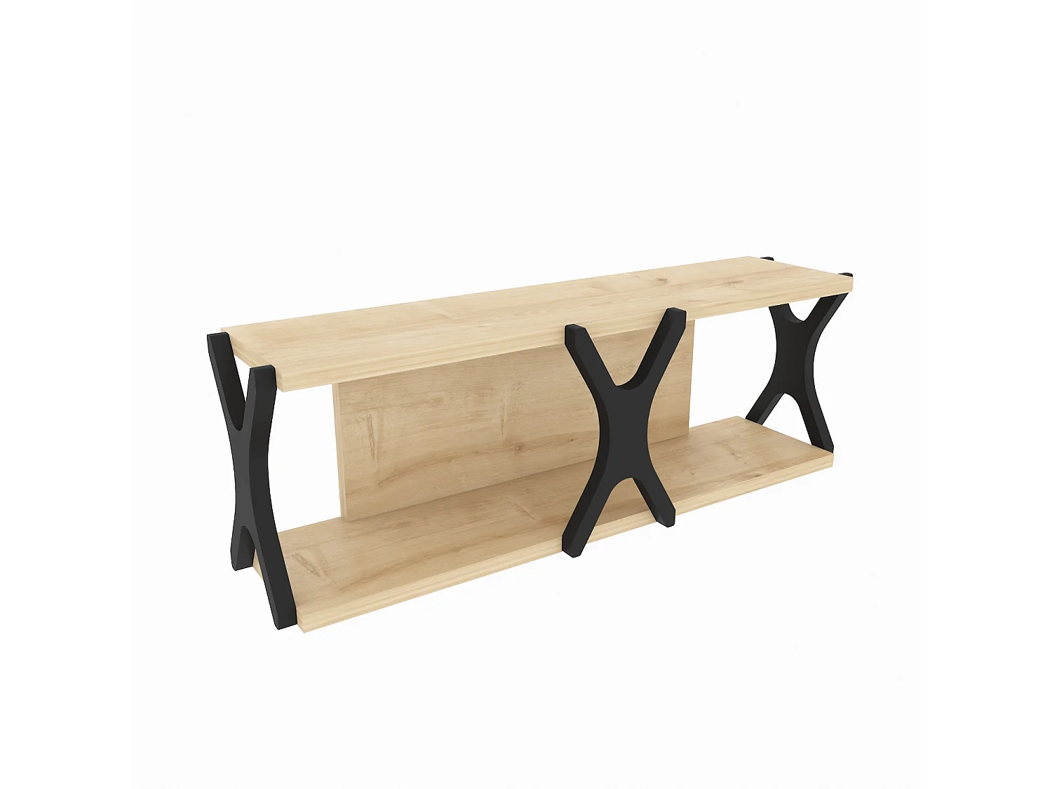 Étagère murale flottante Seza, 72 cm (Chêne et noir)