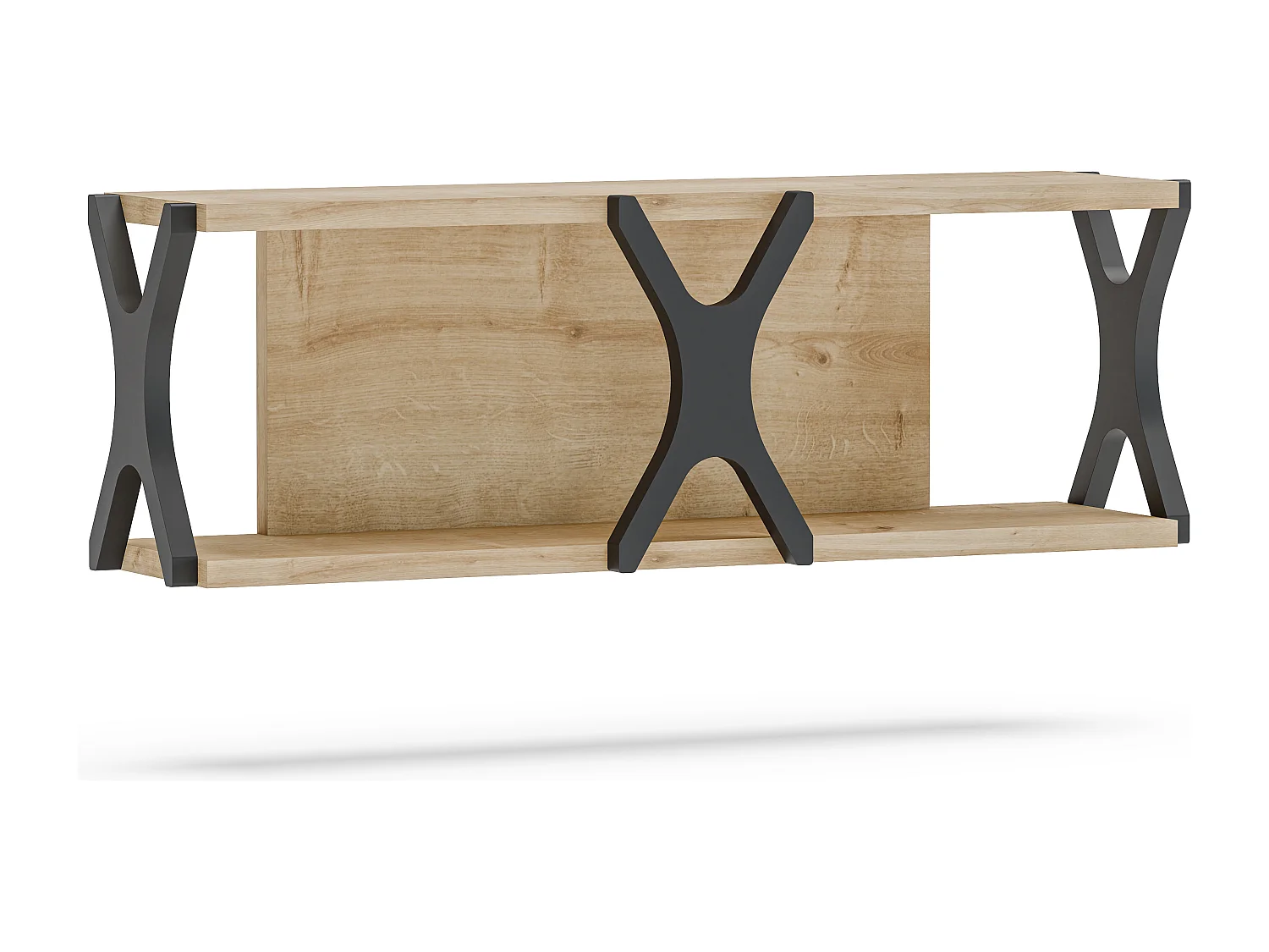 Étagère murale flottante Seza, 72 cm (Chêne et noir)