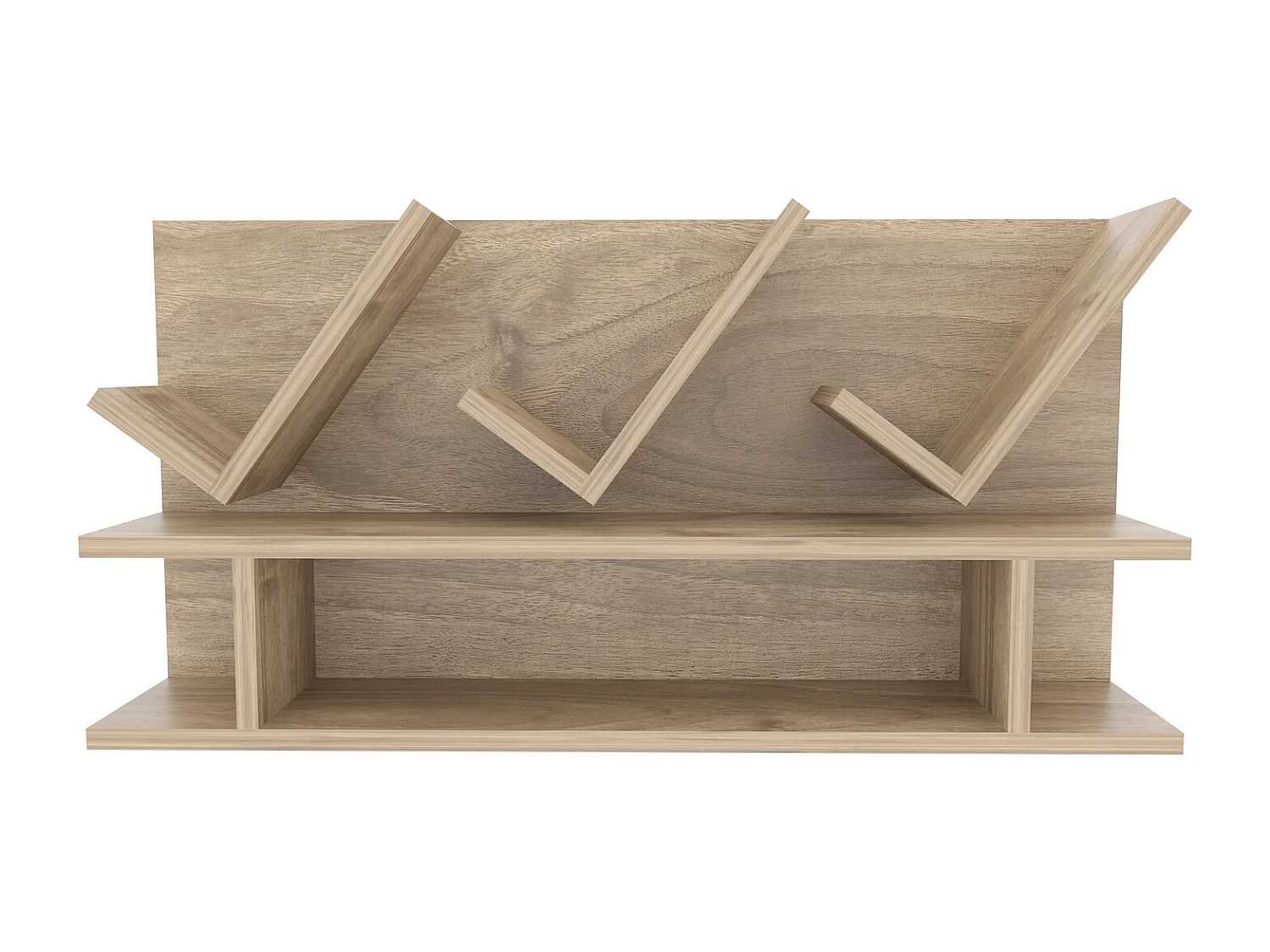 Etagère murale Larissa 90 cm design géometrique (Noyer)