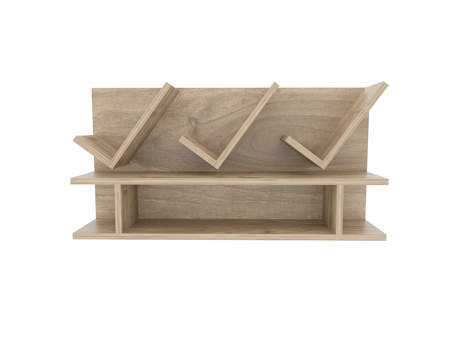 Etagère murale Larissa 90 cm design géometrique (Noyer)