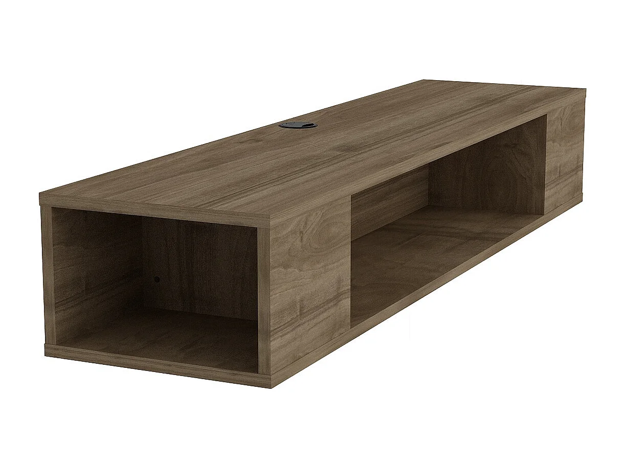 Meuble TV mural Peti flottant, compartiments ouverts, 135 cm, passage de câbles (Oud)