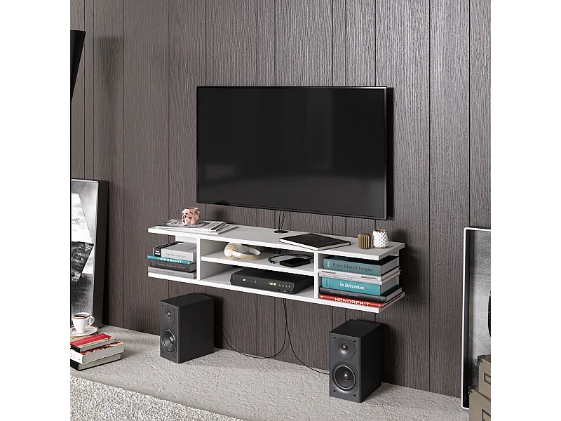 Meuble TV mural de 120 cm Pivot (Blanc)