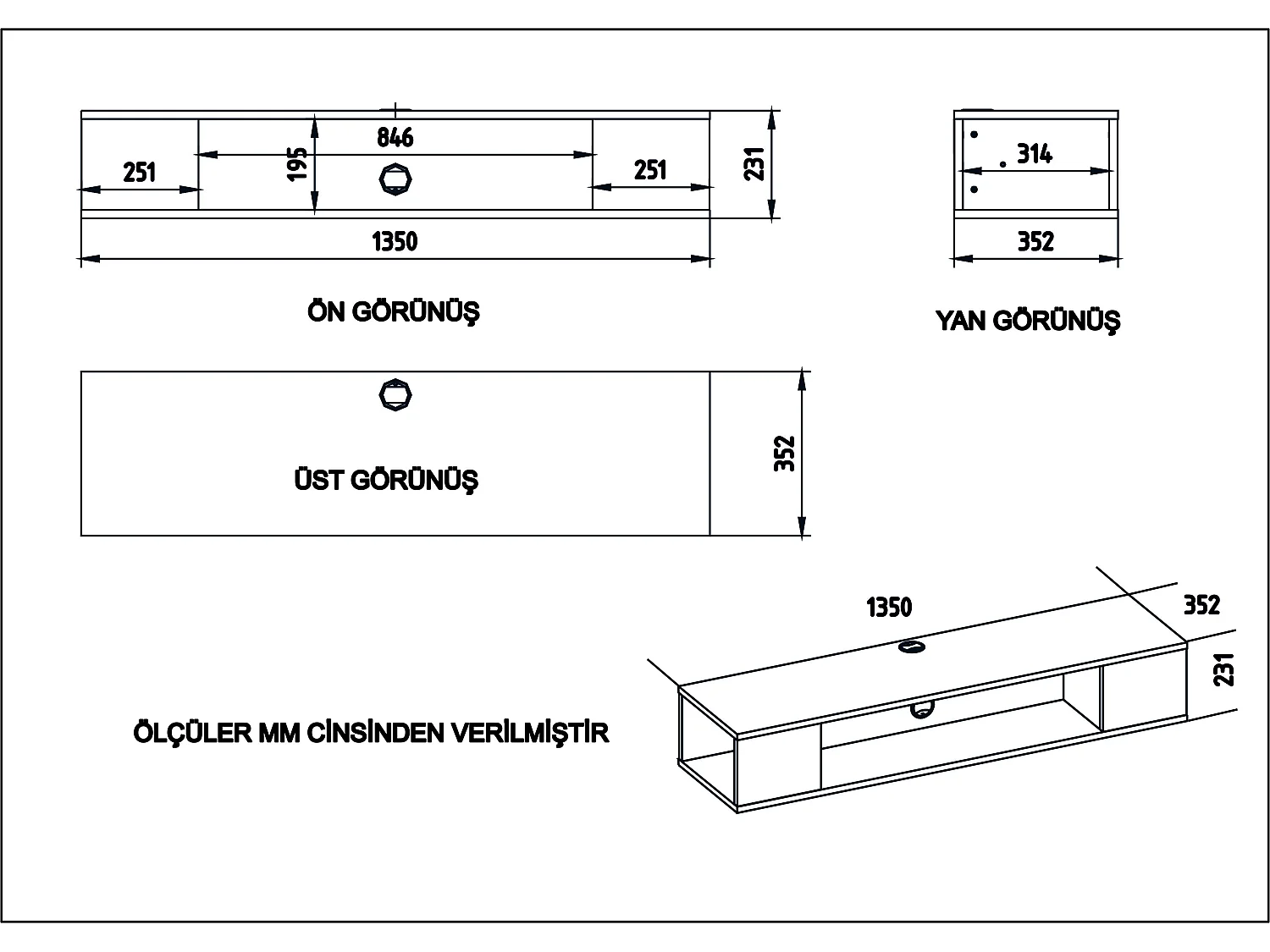 TV Lawboard Hängend Peti