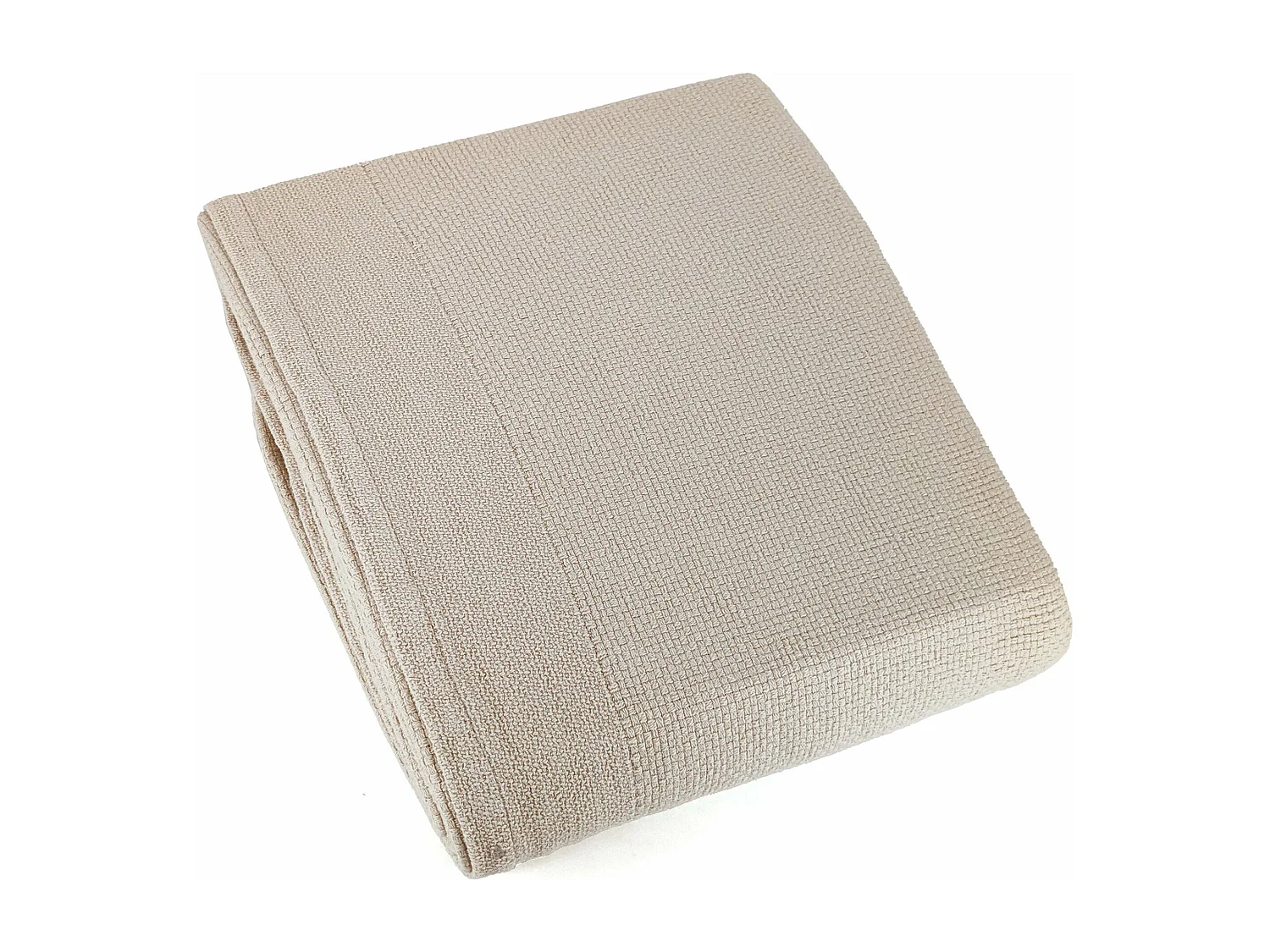 Couverture été 240x260 cm coton recyclé 365 g/m2 RIVIERA beige grège