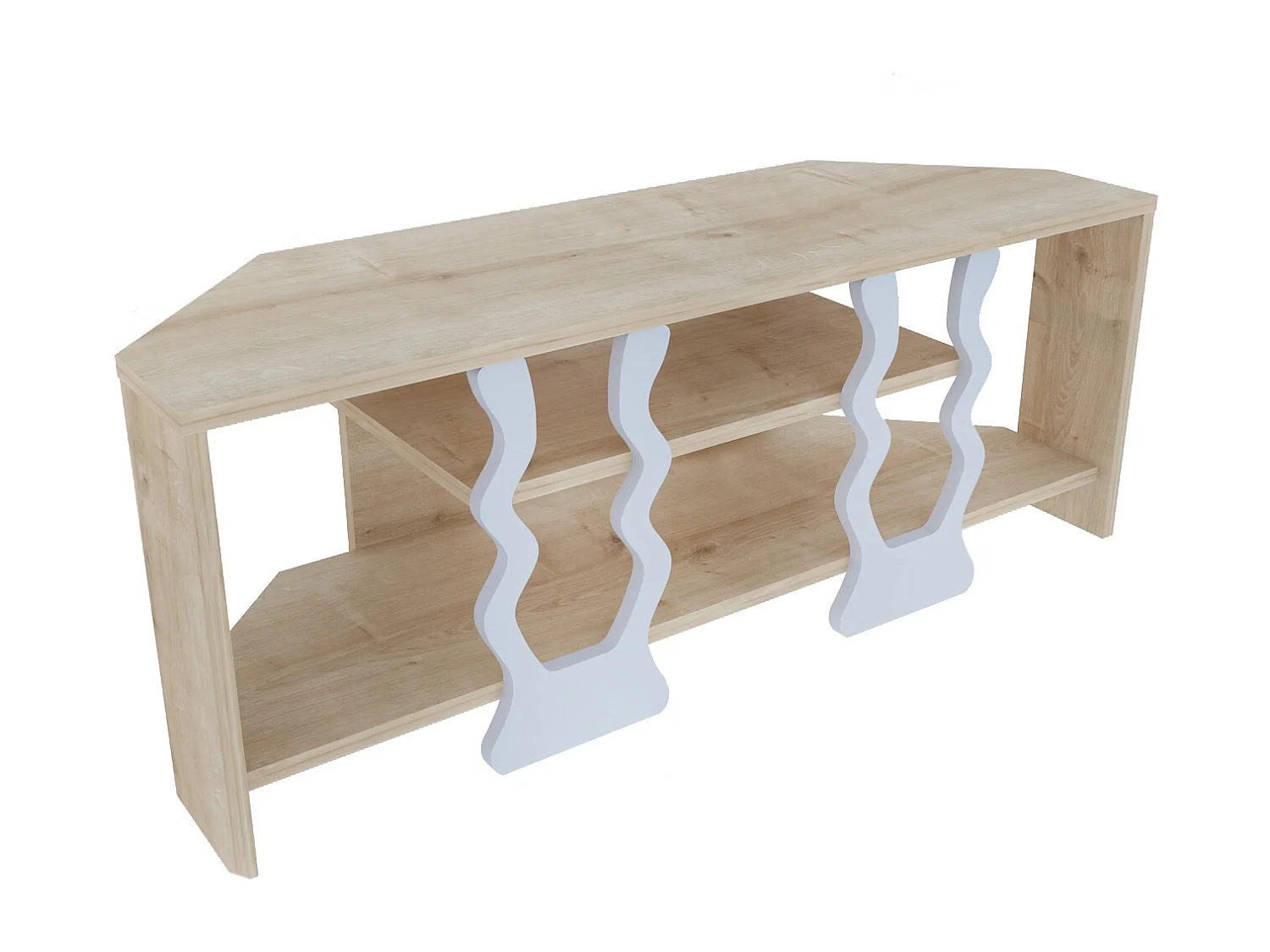 Decorotika Firal Corner TV Unit for TVs up to 45 inches with Open Shelves