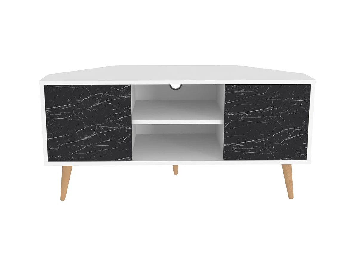 Eck-TV-Ständer Lesson Weiss Bendir