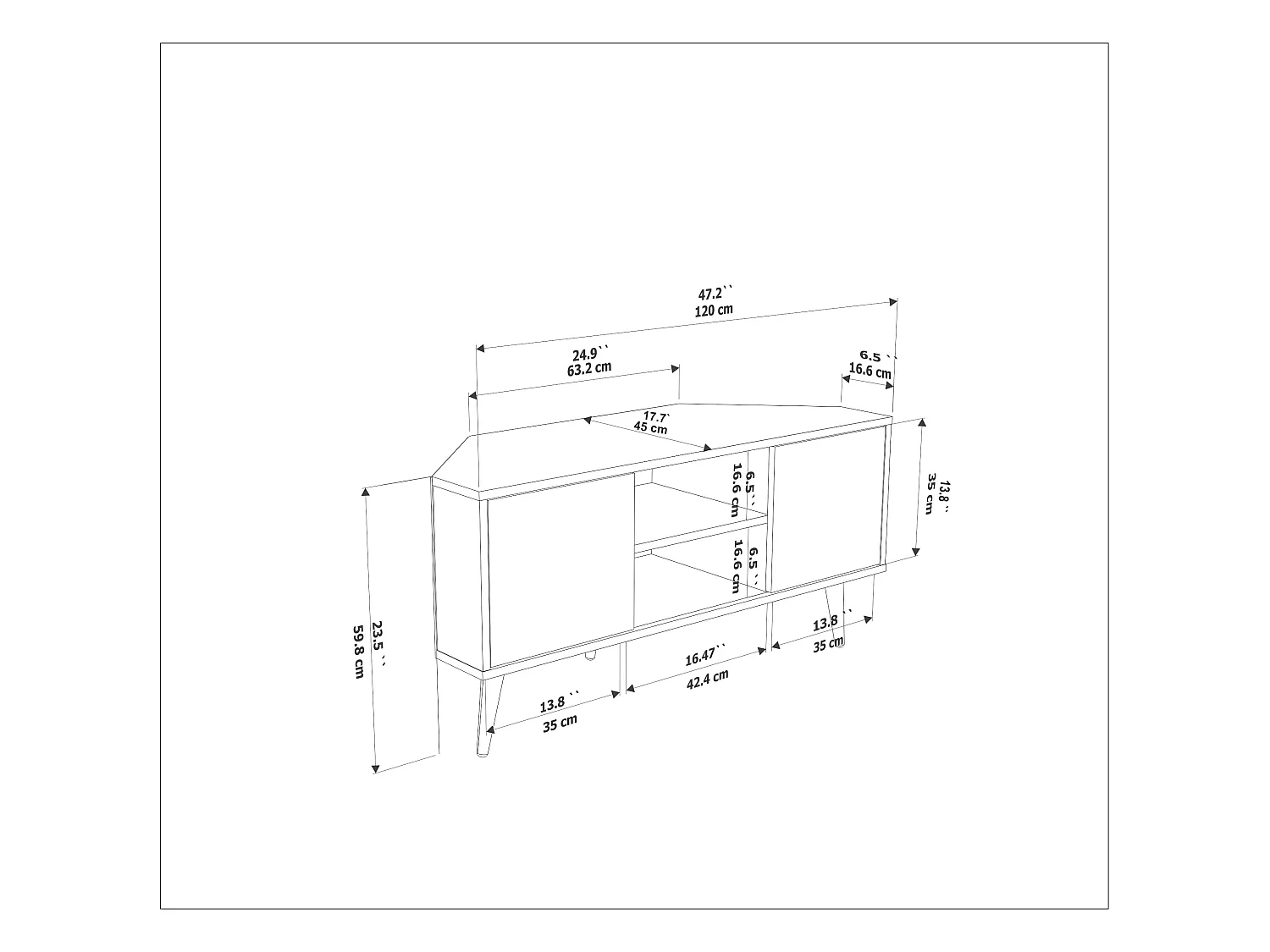 Eck-TV-Ständer Lesson Weiss Bendir