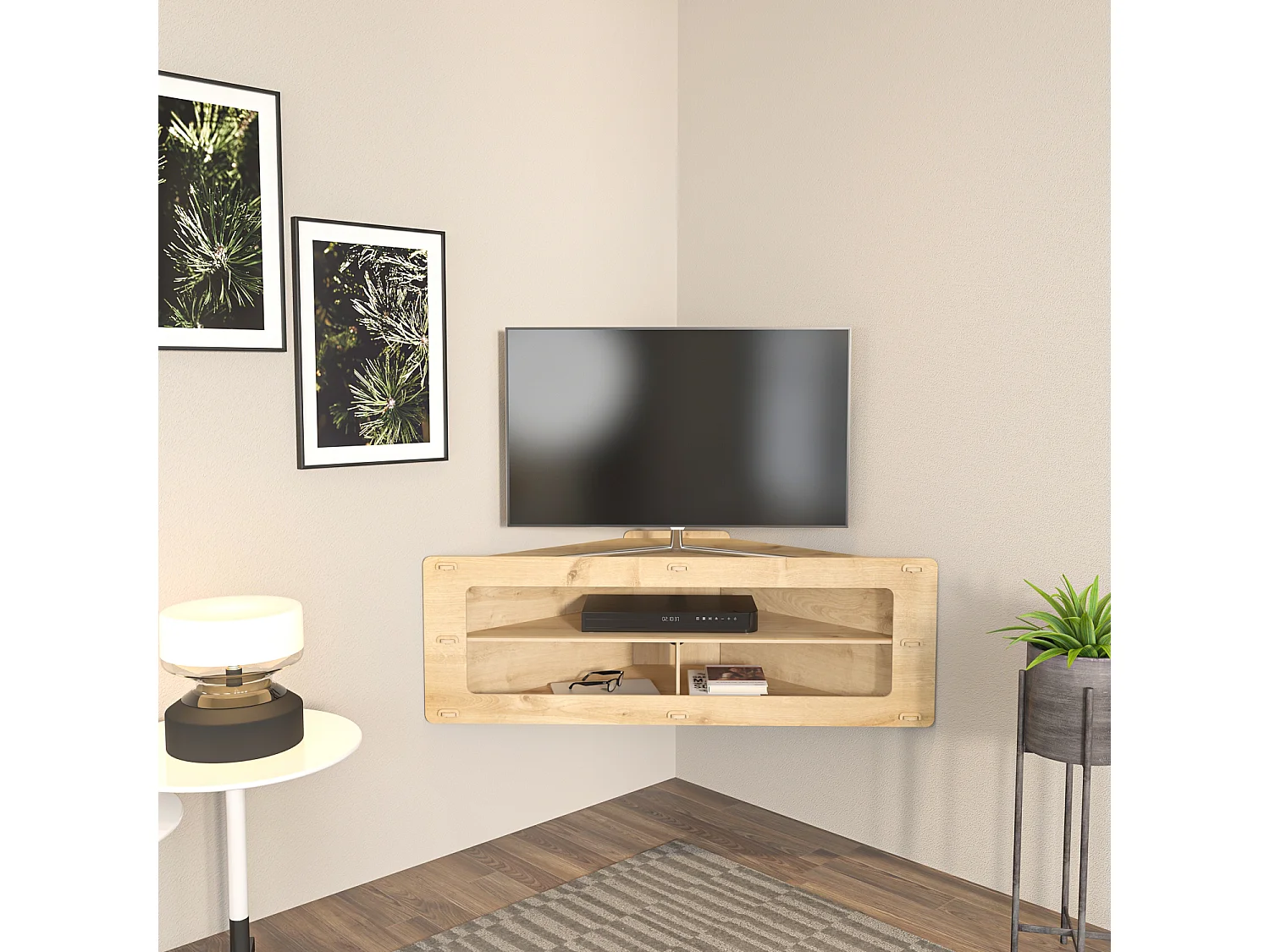 Eck-TV-Ständer Sala | Saphir-Eiche