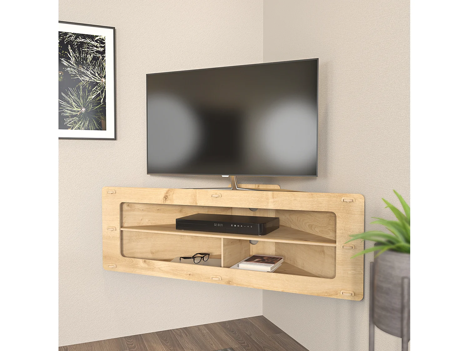 Eck-TV-Ständer Sala | Saphir-Eiche