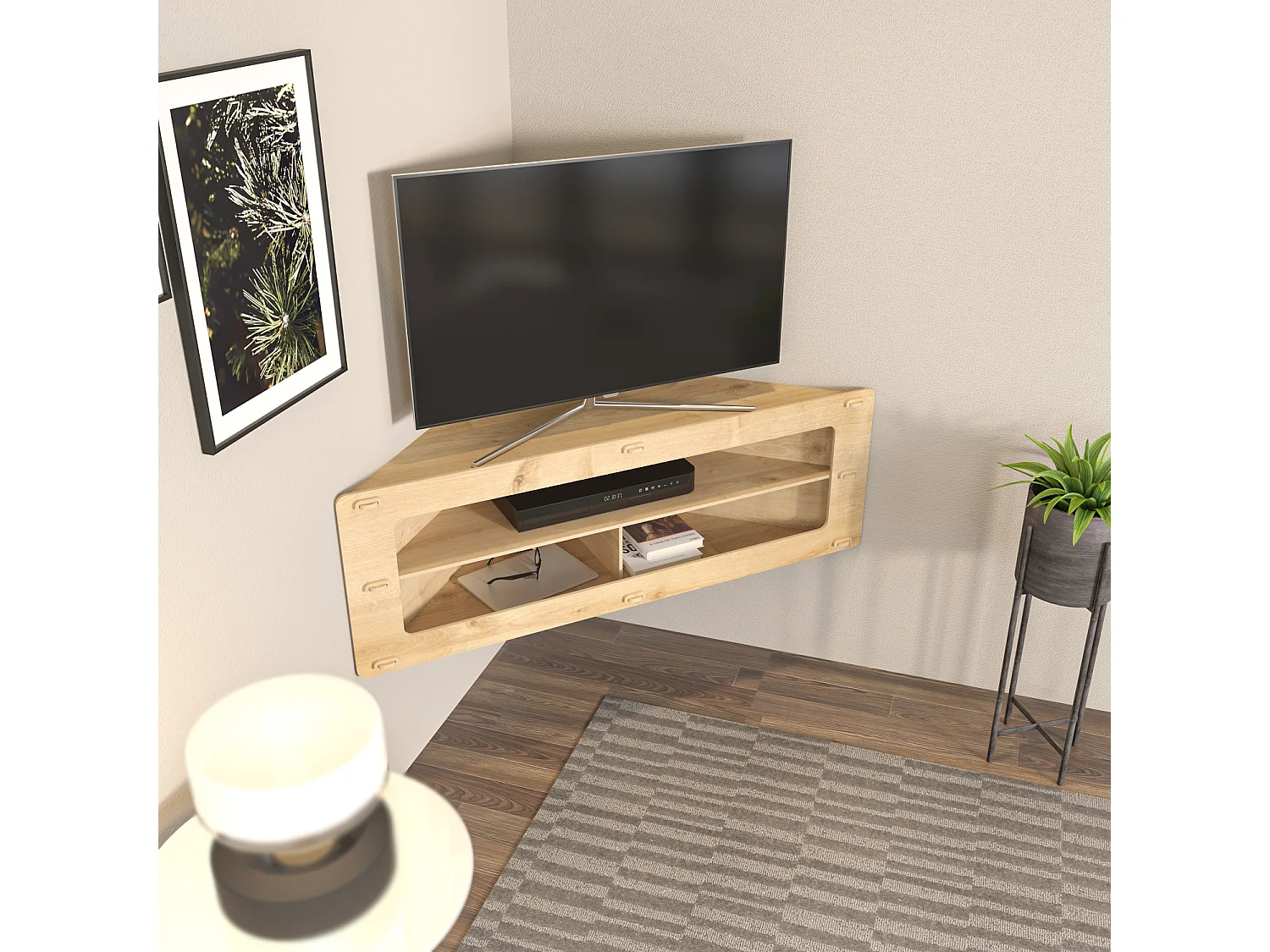 Eck-TV-Ständer Sala | Saphir-Eiche