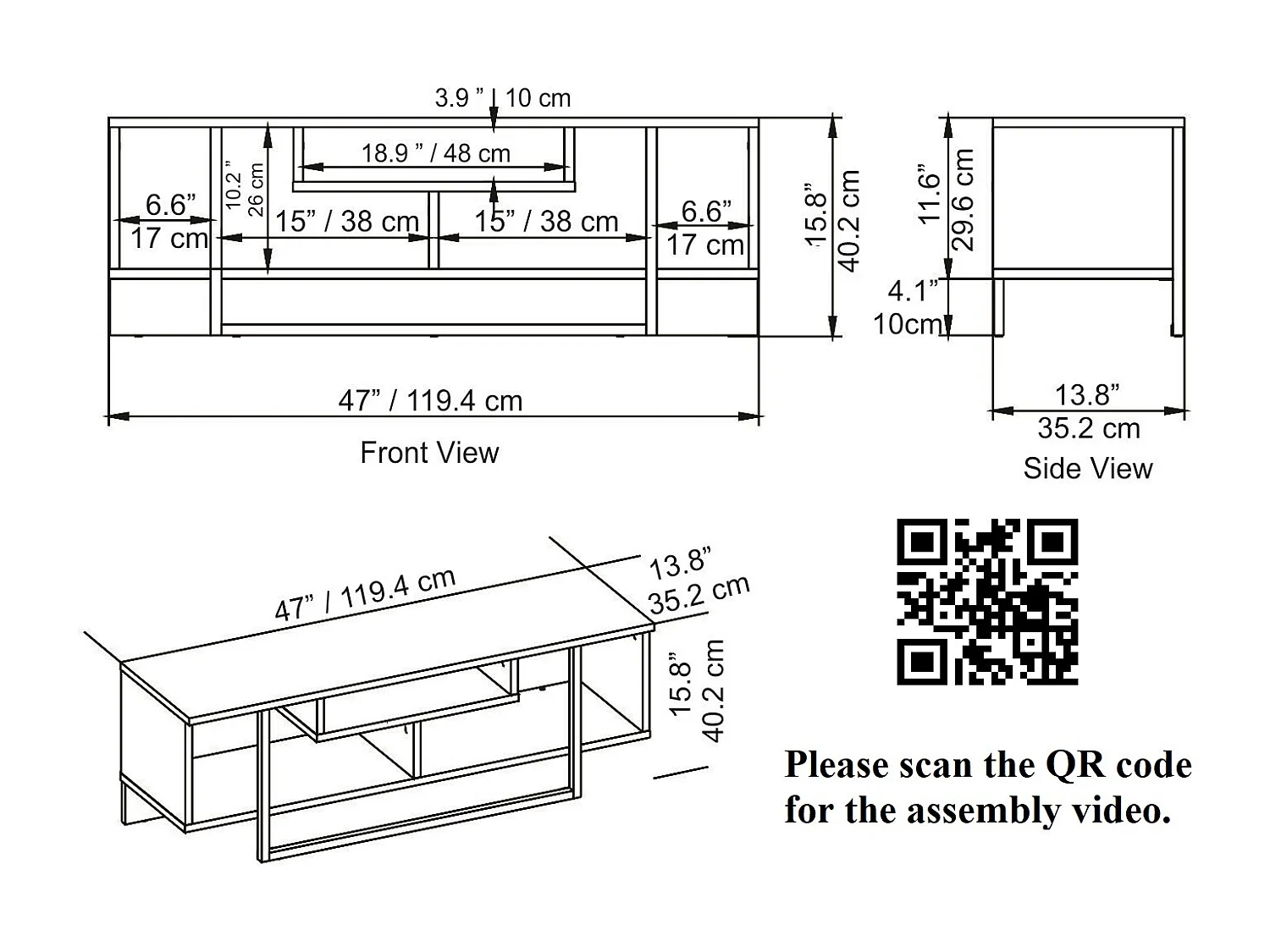Meuble TV Asal de 120 cm avec le cadre en métal (Effet marbre blanc et Doré)