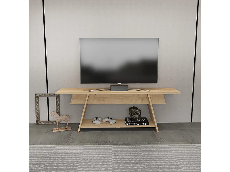 Meuble TV Lanca 120 cm Design Scandinavien, Simple et Chic