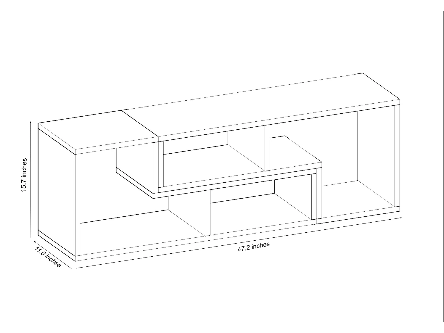 Meuble TV ajustable Cubicco, Design spécial pouvant passer de 120 cm à 180 cm