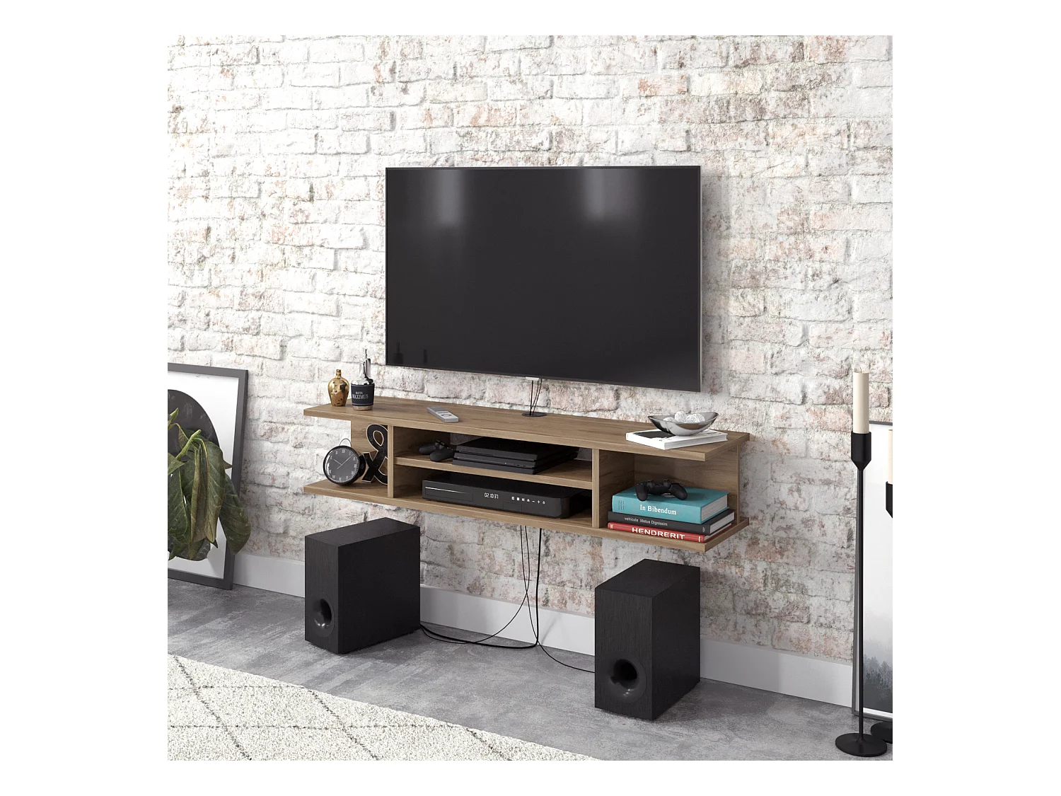 Meuble TV mural de 120 cm Pivot (Oud)