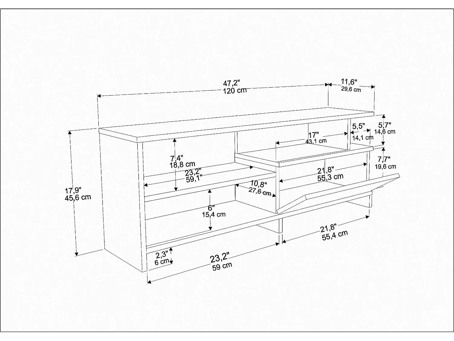 Meuble TV Pulaski pour téléviseurs jusqu'à 54 pouces (Wenge)