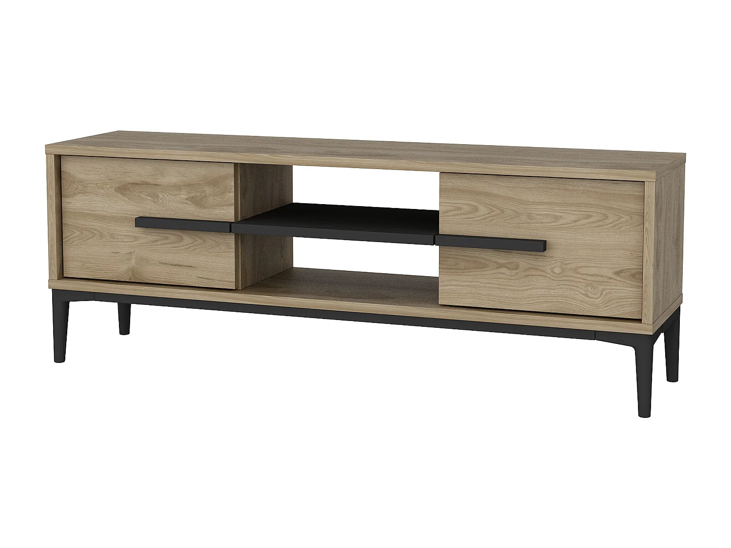 Decorotika Eslem TV Unit with Two Shelves and Two Cabinets