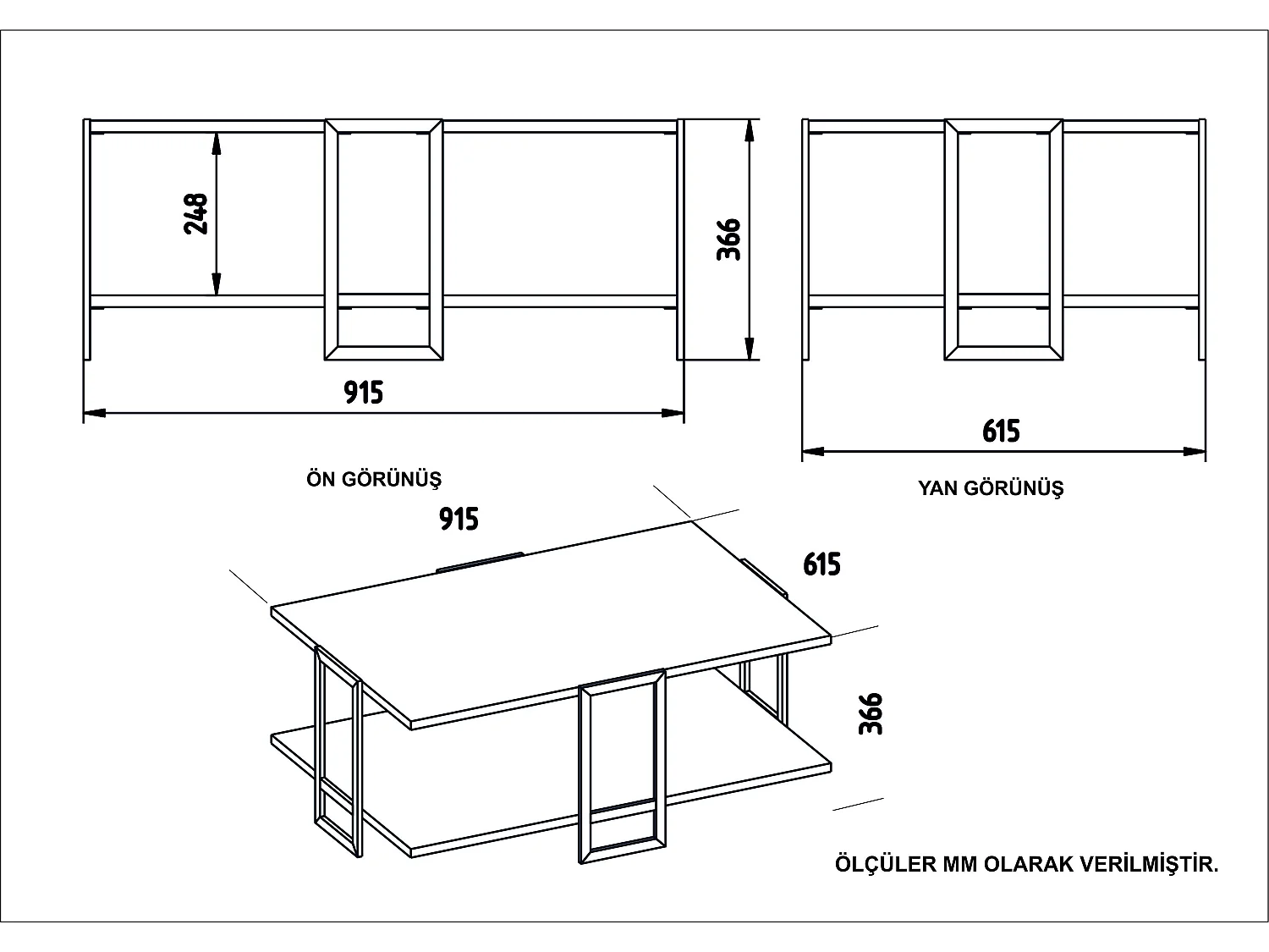 Table basse Polka avec cadre métalique doré (Effet marbre blanc)