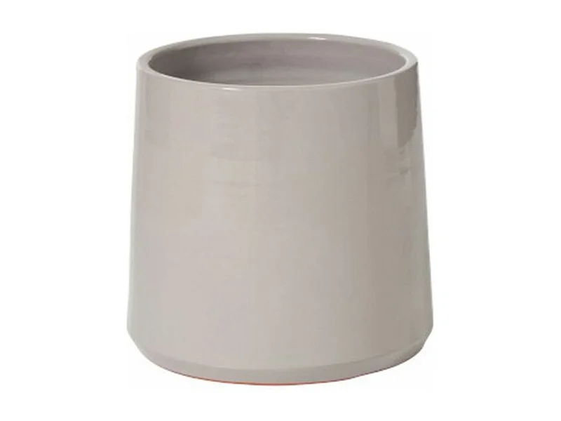Cache Pot Rond en Céramique "Can" 24cm Gris