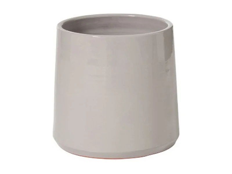 Cache Pot Rond en Céramique "Can" 24cm Gris