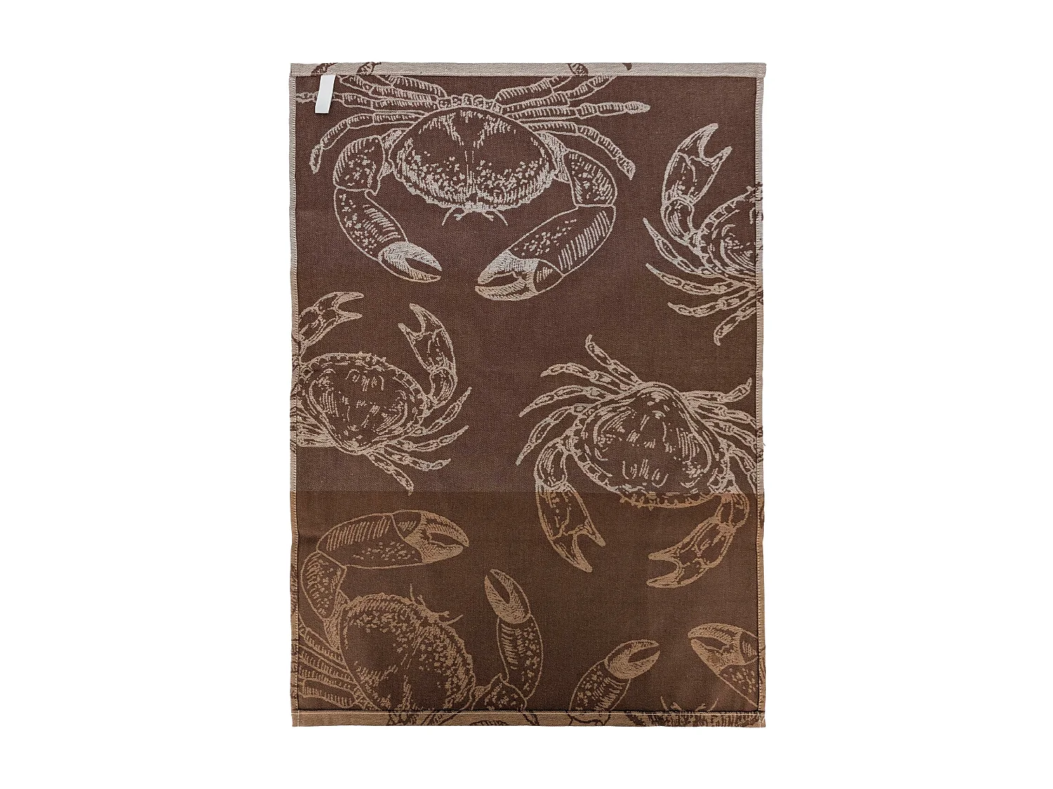 Lot de 2 torchons de cuisine 50x70 cm coton ATLANTIC motif crabe beige