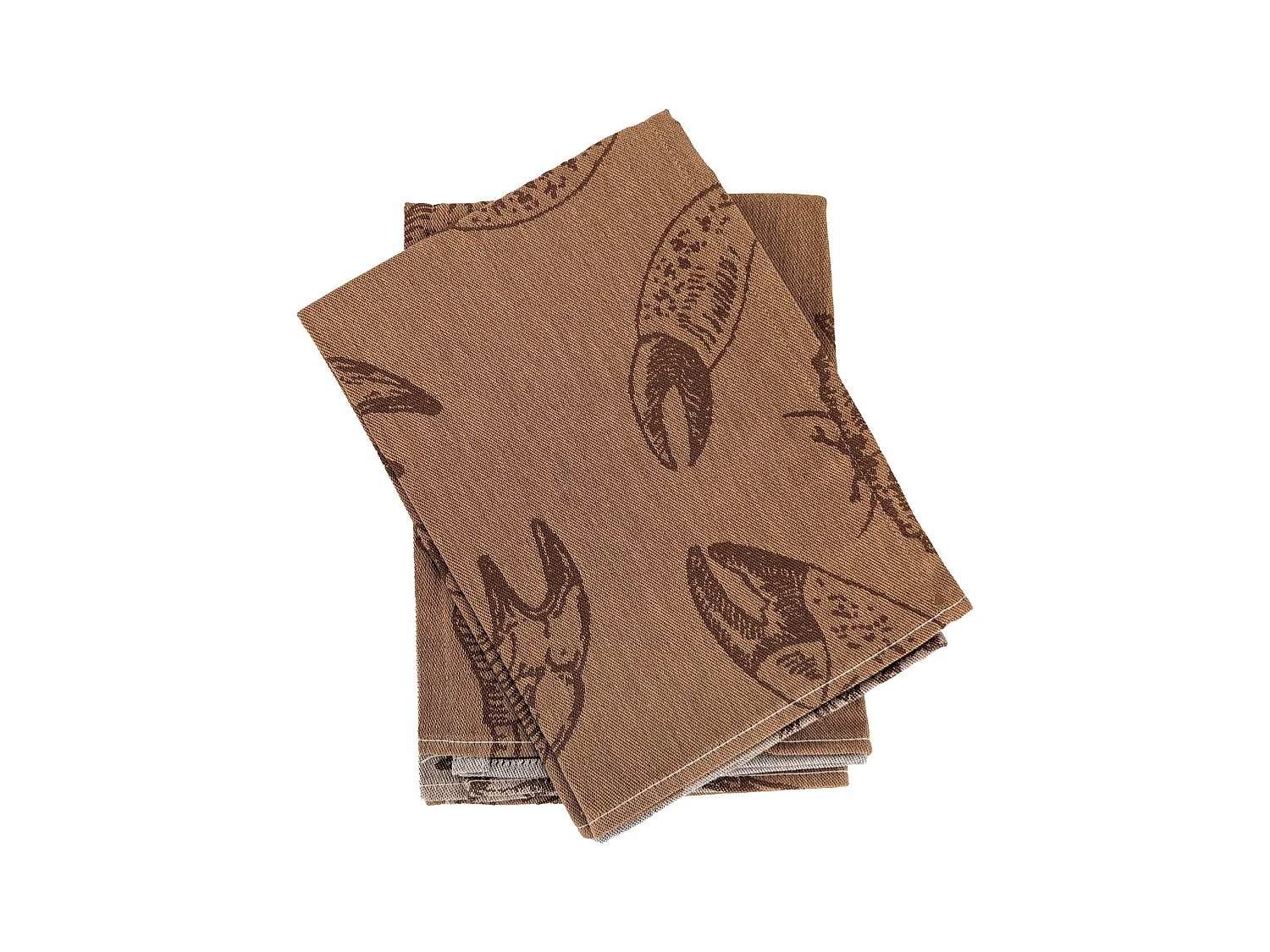 Lot de 2 torchons de cuisine 50x70 cm coton ATLANTIC motif crabe beige