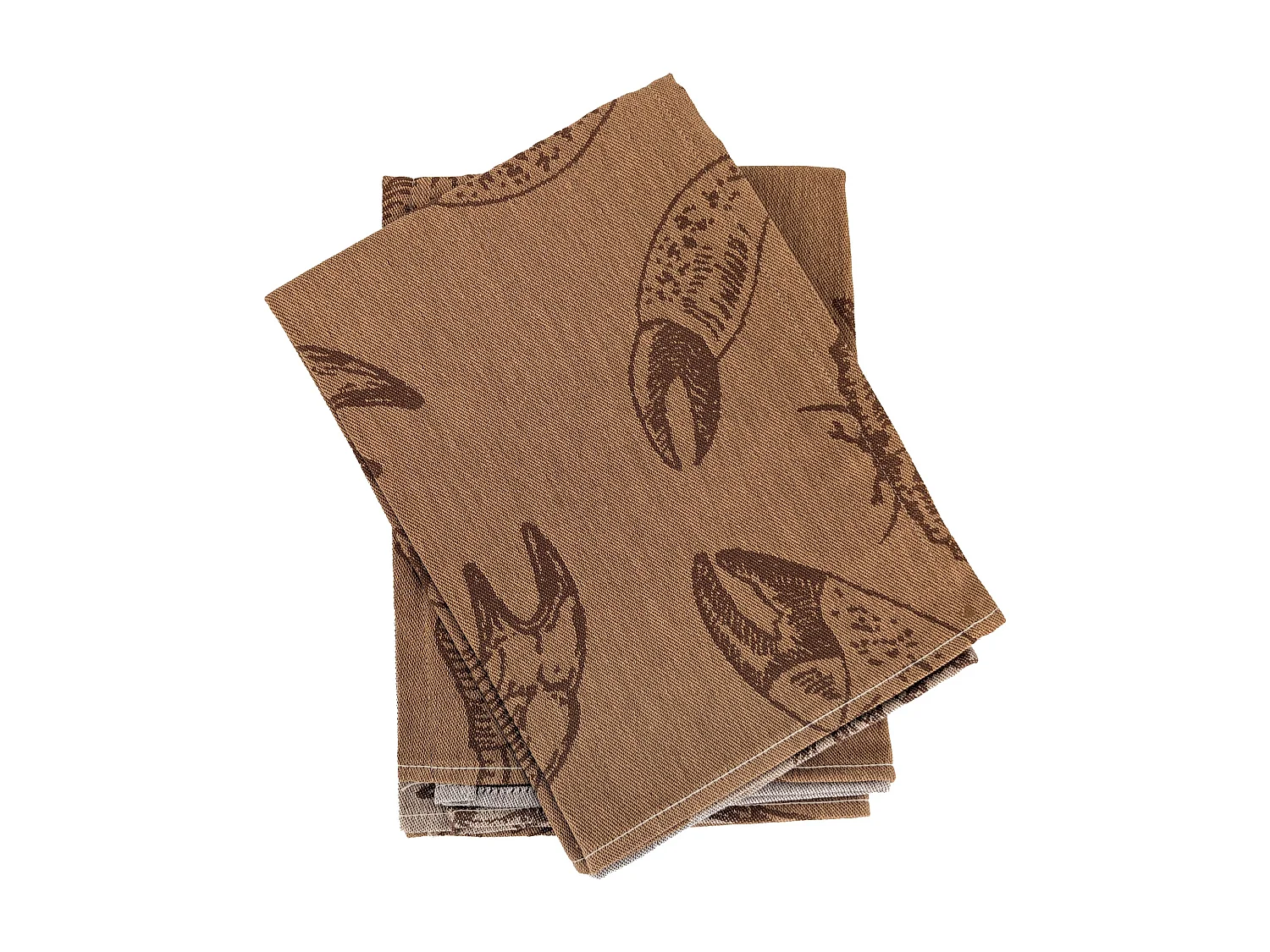Lot de 2 torchons de cuisine 50x70 cm coton ATLANTIC motif crabe beige
