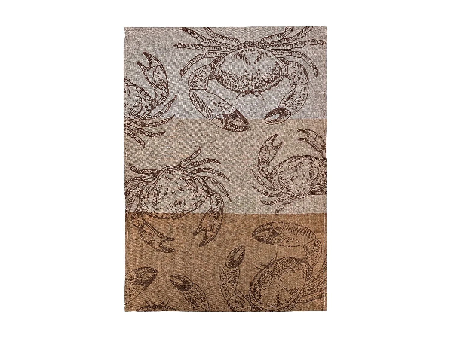 Lot de 2 torchons de cuisine 50x70 cm coton ATLANTIC motif crabe beige