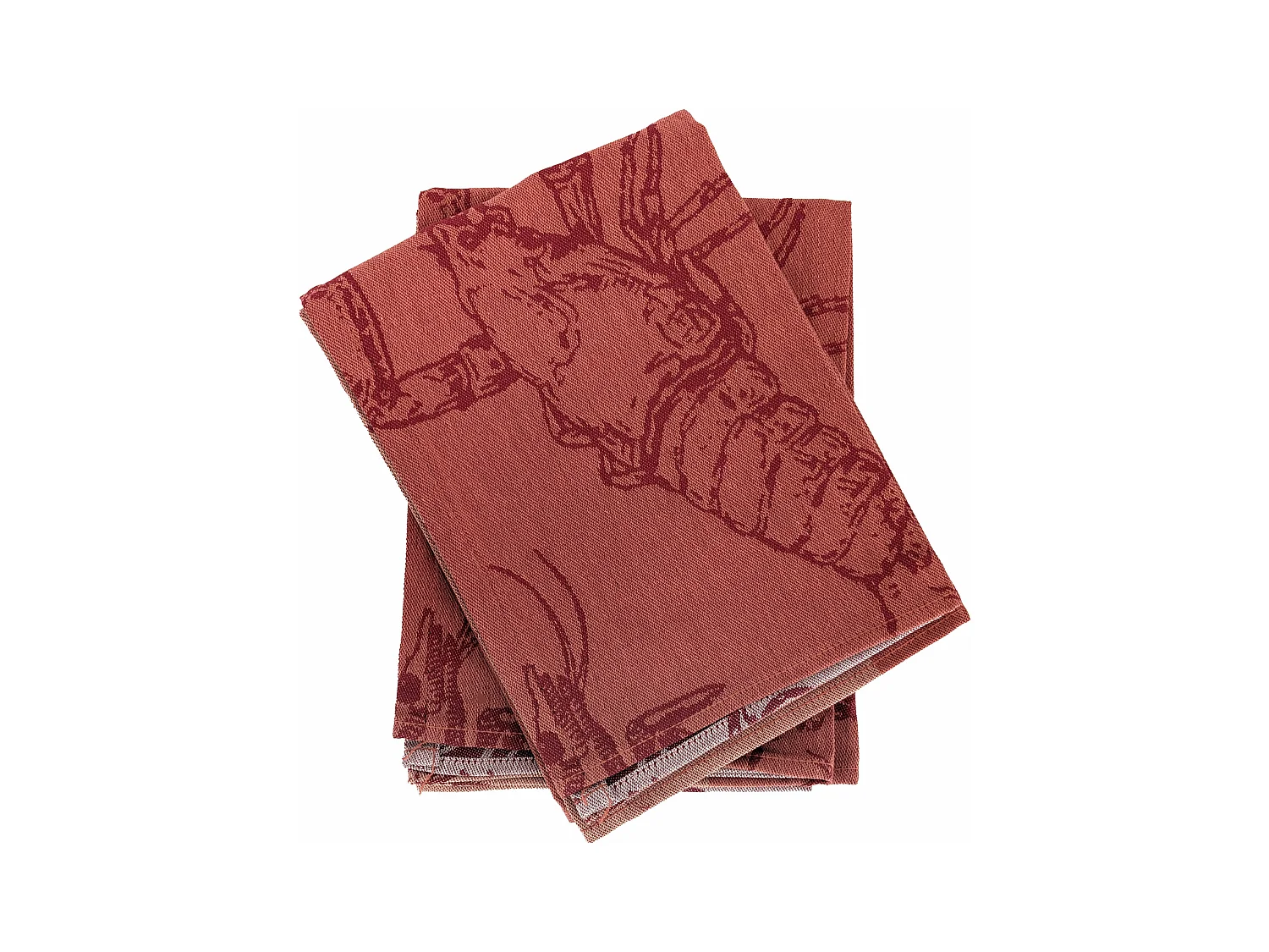 Lot de 2 torchons de cuisine 50x70 cm coton ATLANTIC motif écrevisse saumon