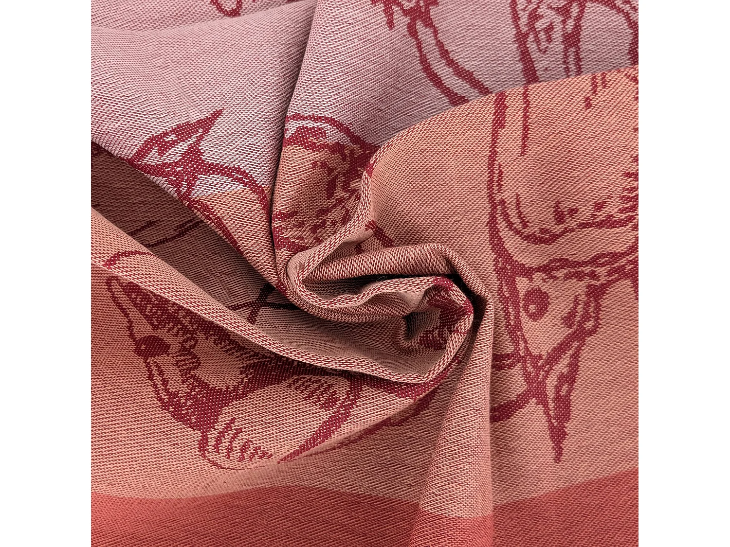 Lot de 2 torchons de cuisine 50x70 cm coton ATLANTIC motif écrevisse saumon