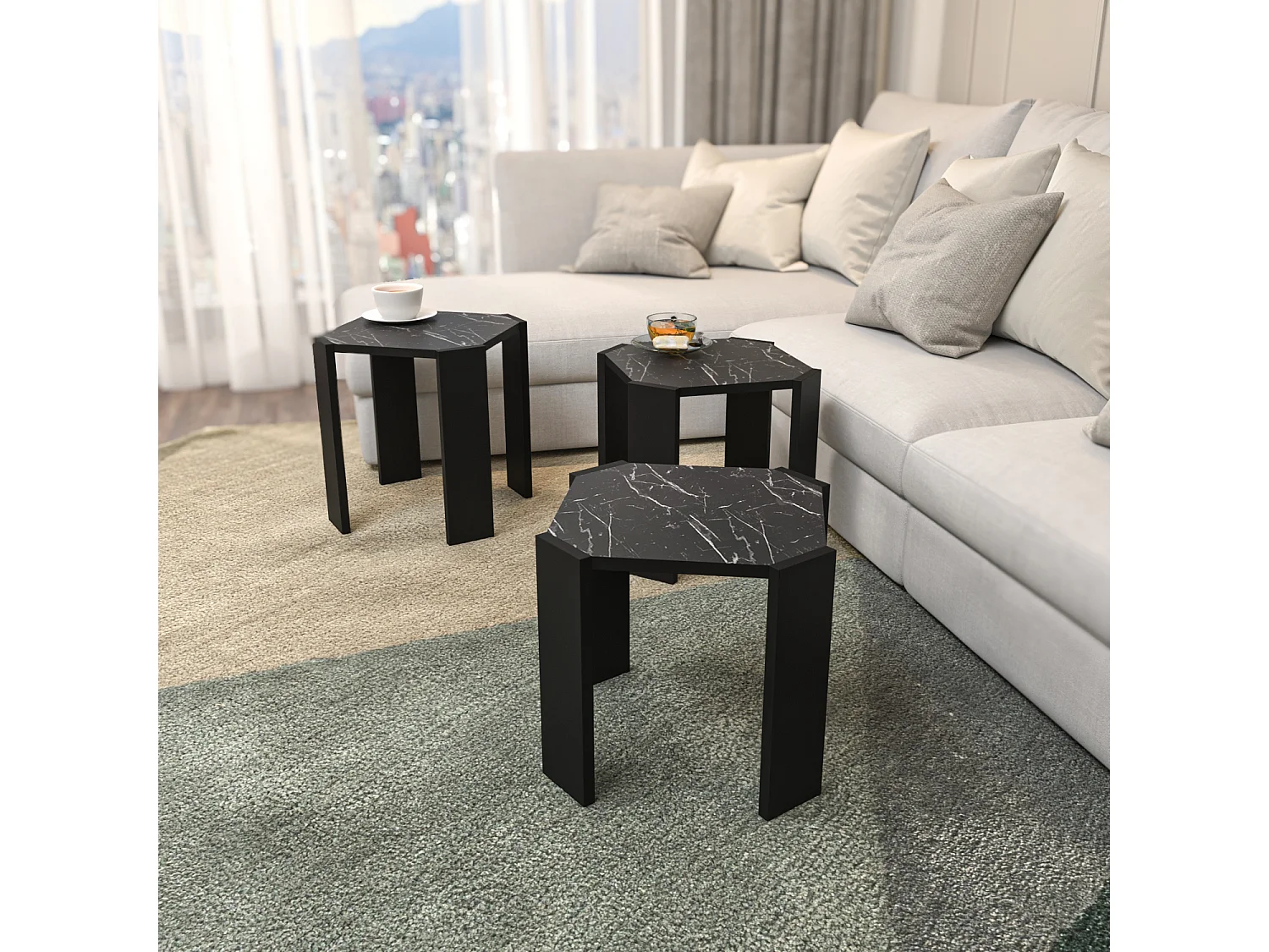 Decorotika Lori 44.5 cm 3-Pieces Nesting Table Set