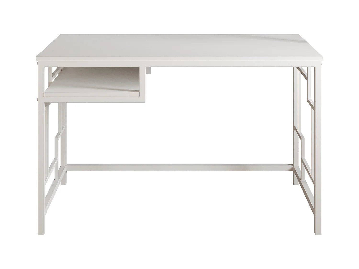 Bureau Victory avec le cadre en métal 120 cm (Blanc)