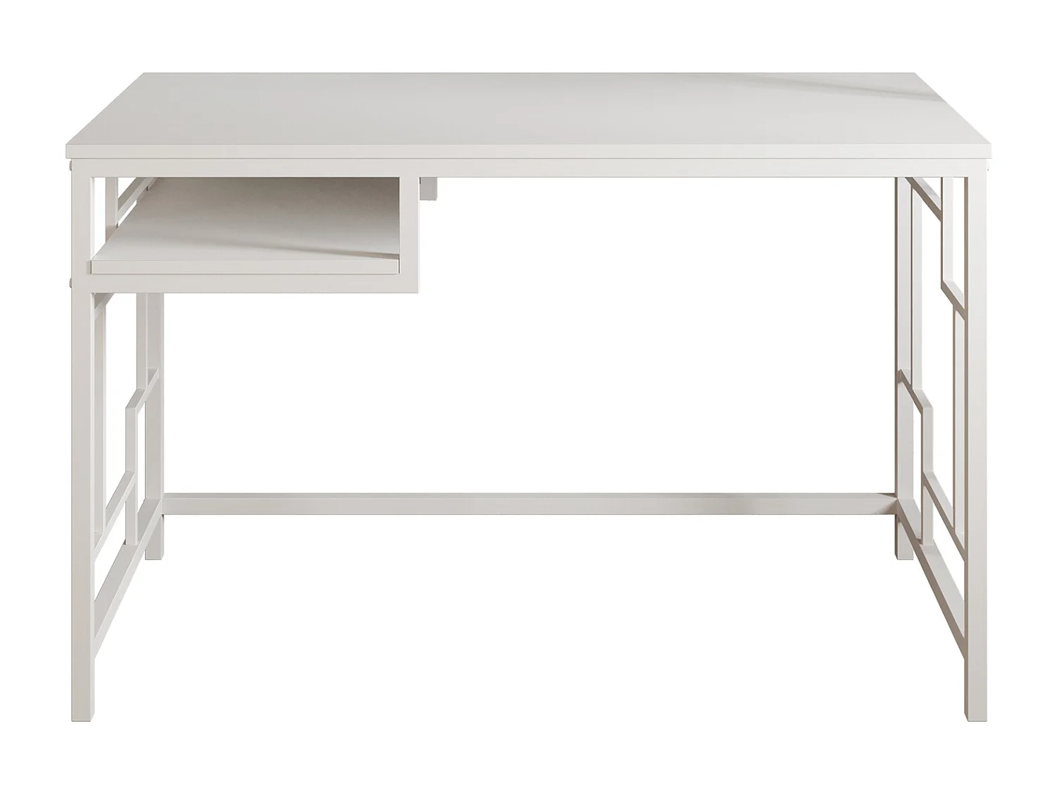Bureau Victory avec le cadre en métal 120 cm (Blanc)